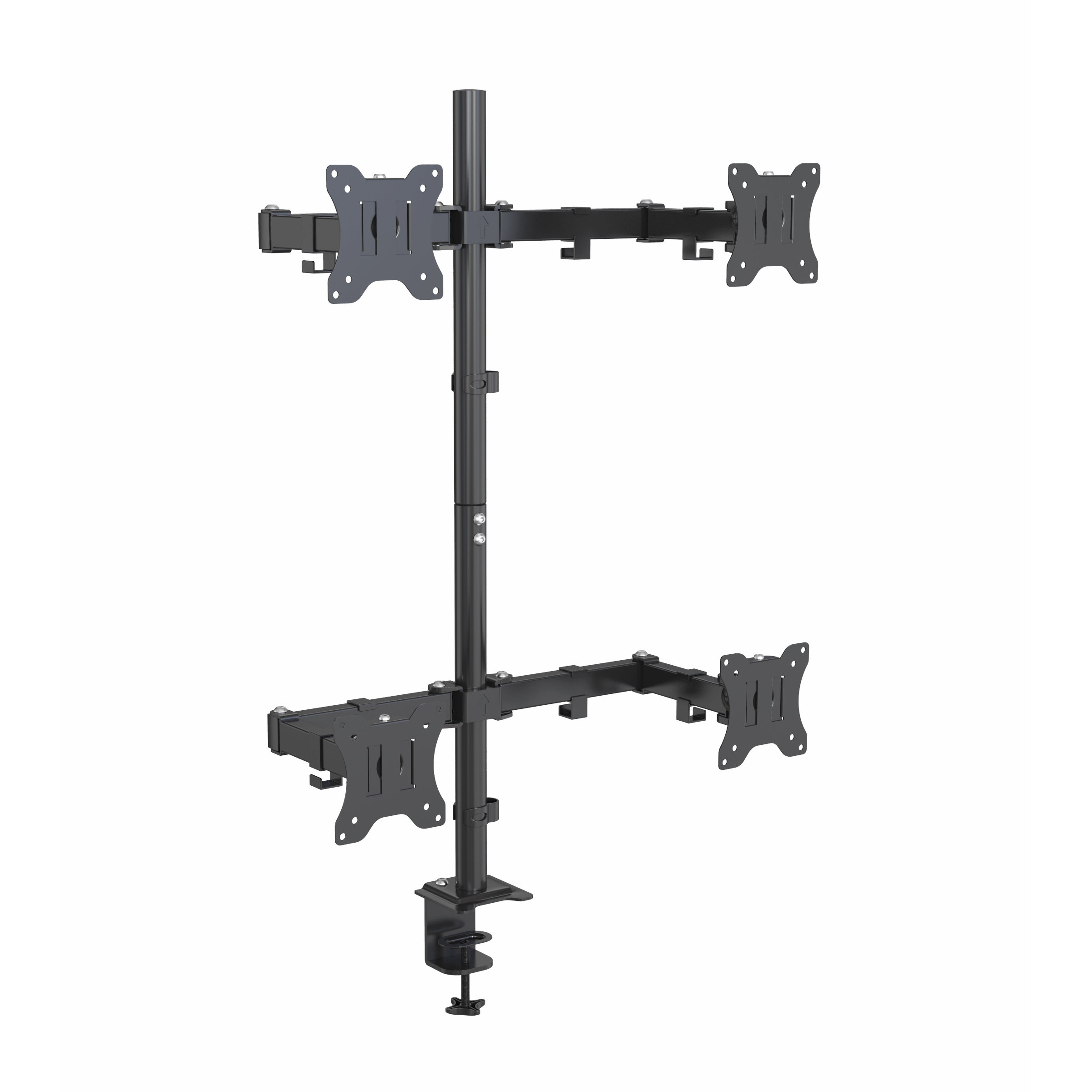 Height Adjustable 4-Monitor Mount for Screens up to 27 Inches V-MOUNTS VM-D58