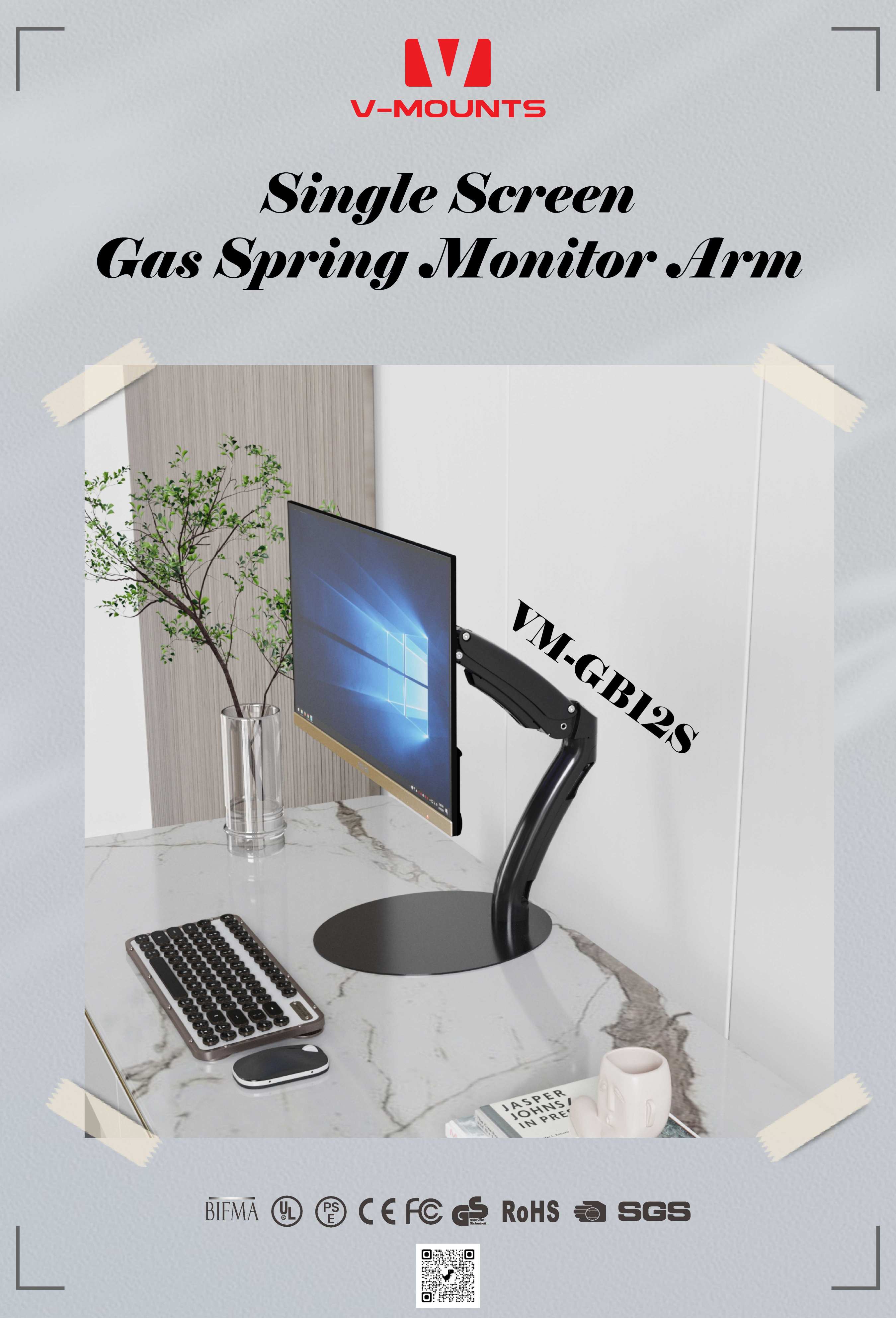 V-MOUNTS Gas Spring Monitor Arms GB12S