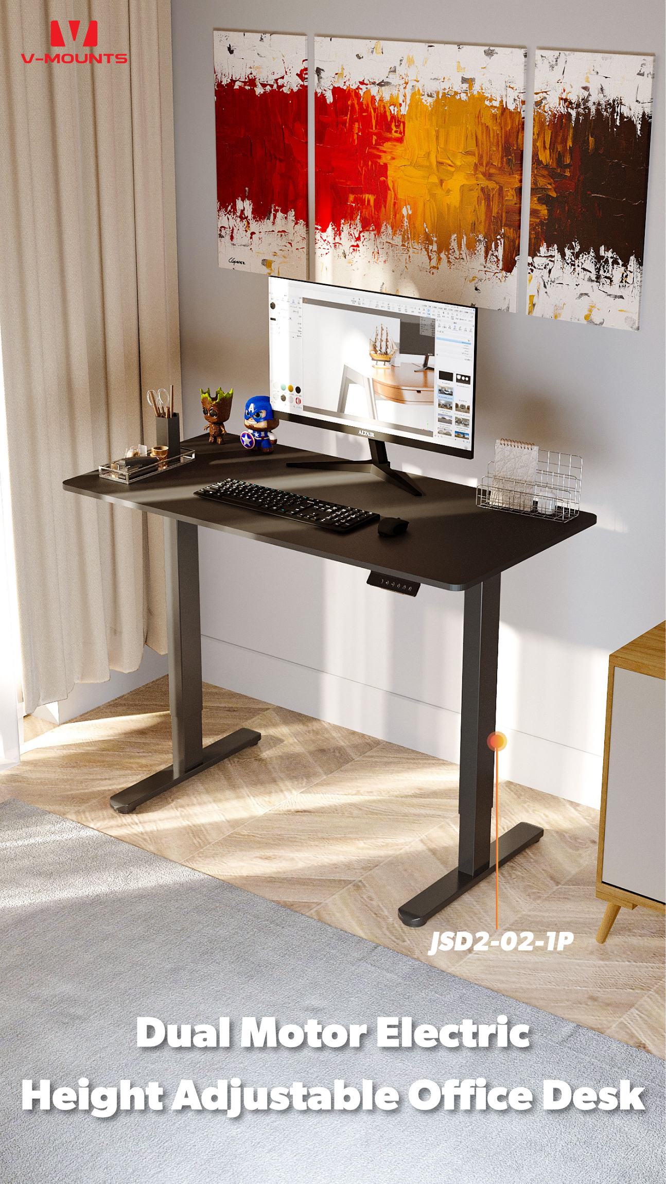 V-MOUNTS Electric Sit to Stand Desks JSD2-02-1P