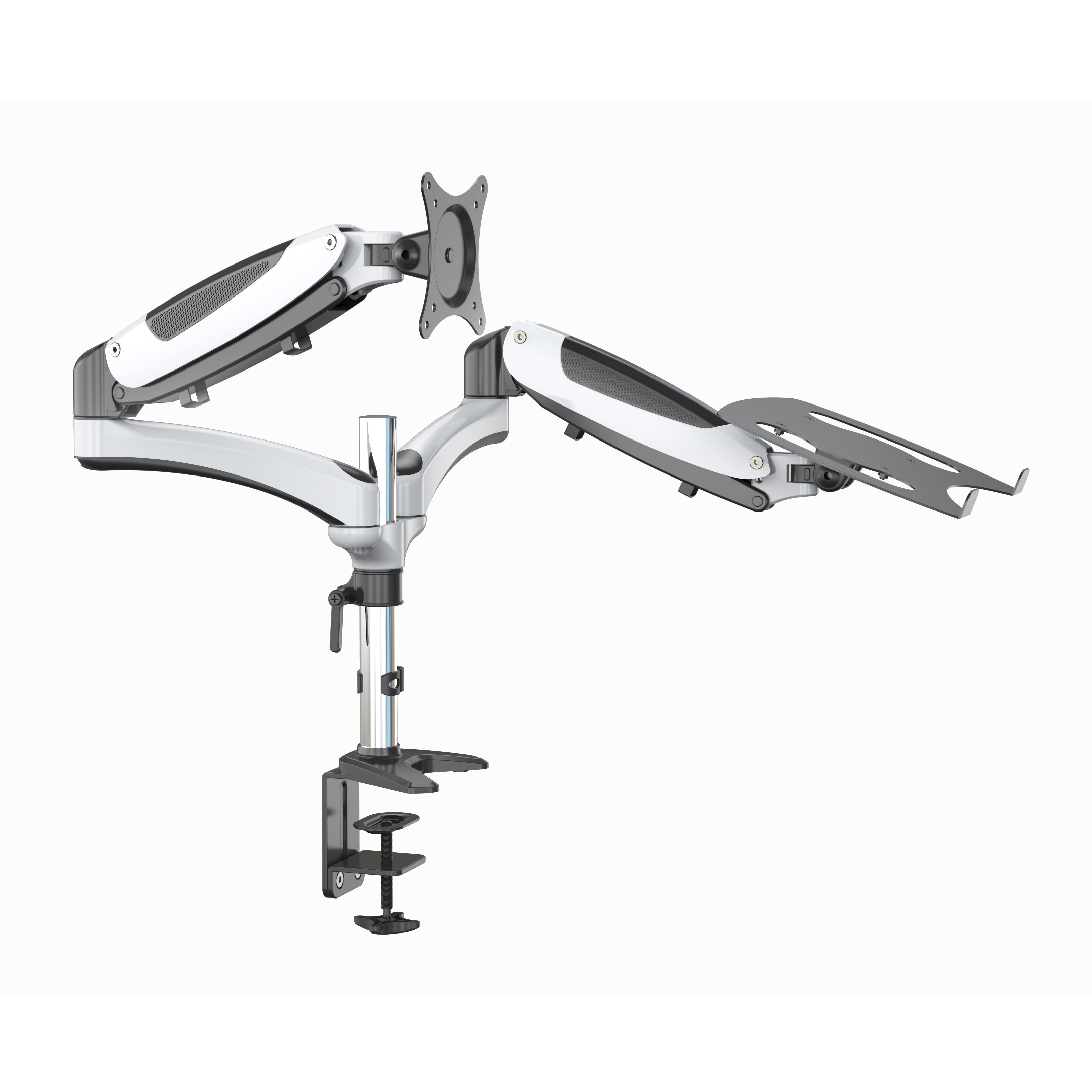 Flexible Gas Spring Monitor & Laptop Stand Height Adjustable Arm | V-MOUNTS VM-GM124D+D15