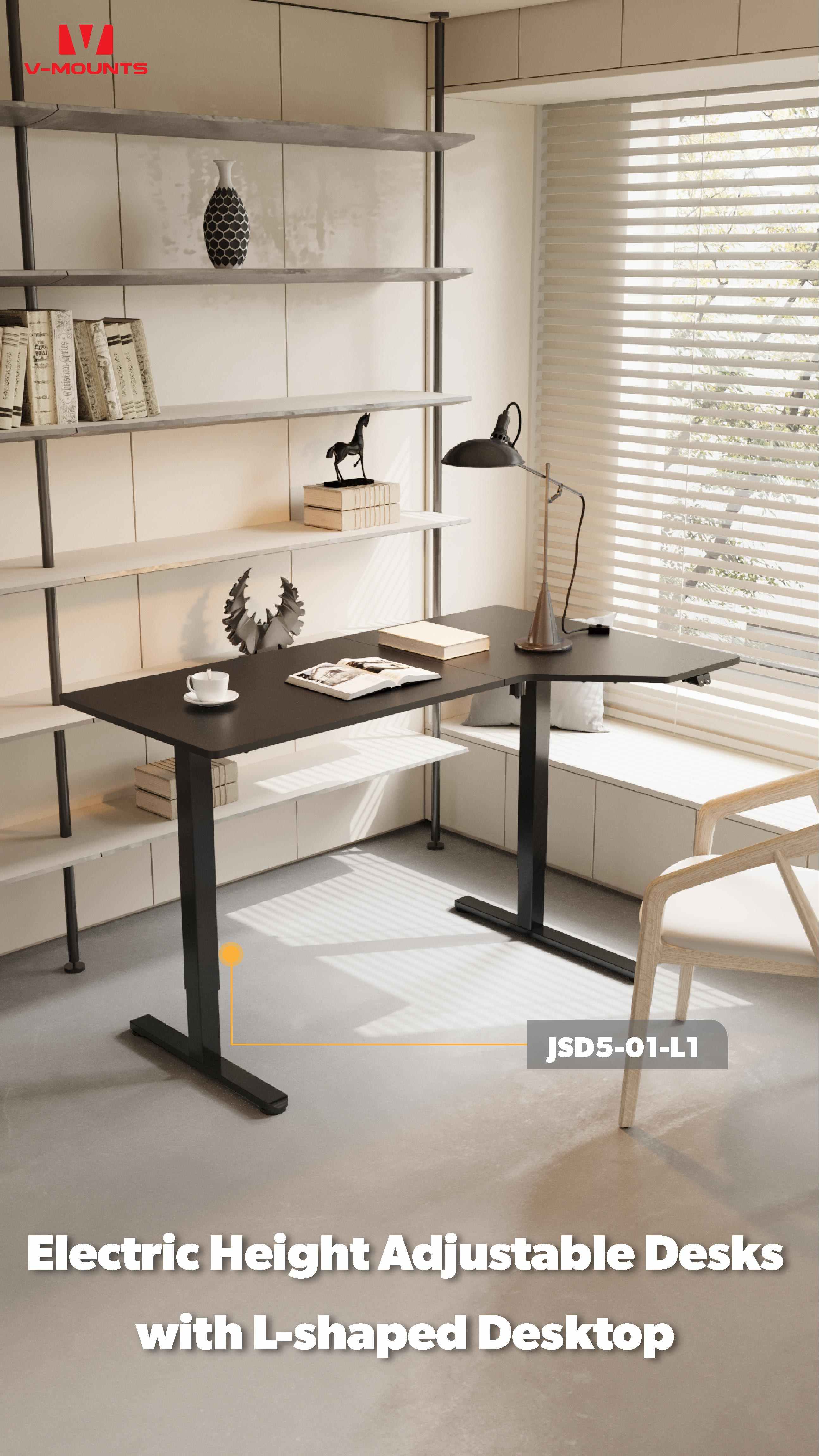 V-MOUNTS Electric Sit to Stand Desks JSD5-01-L1
