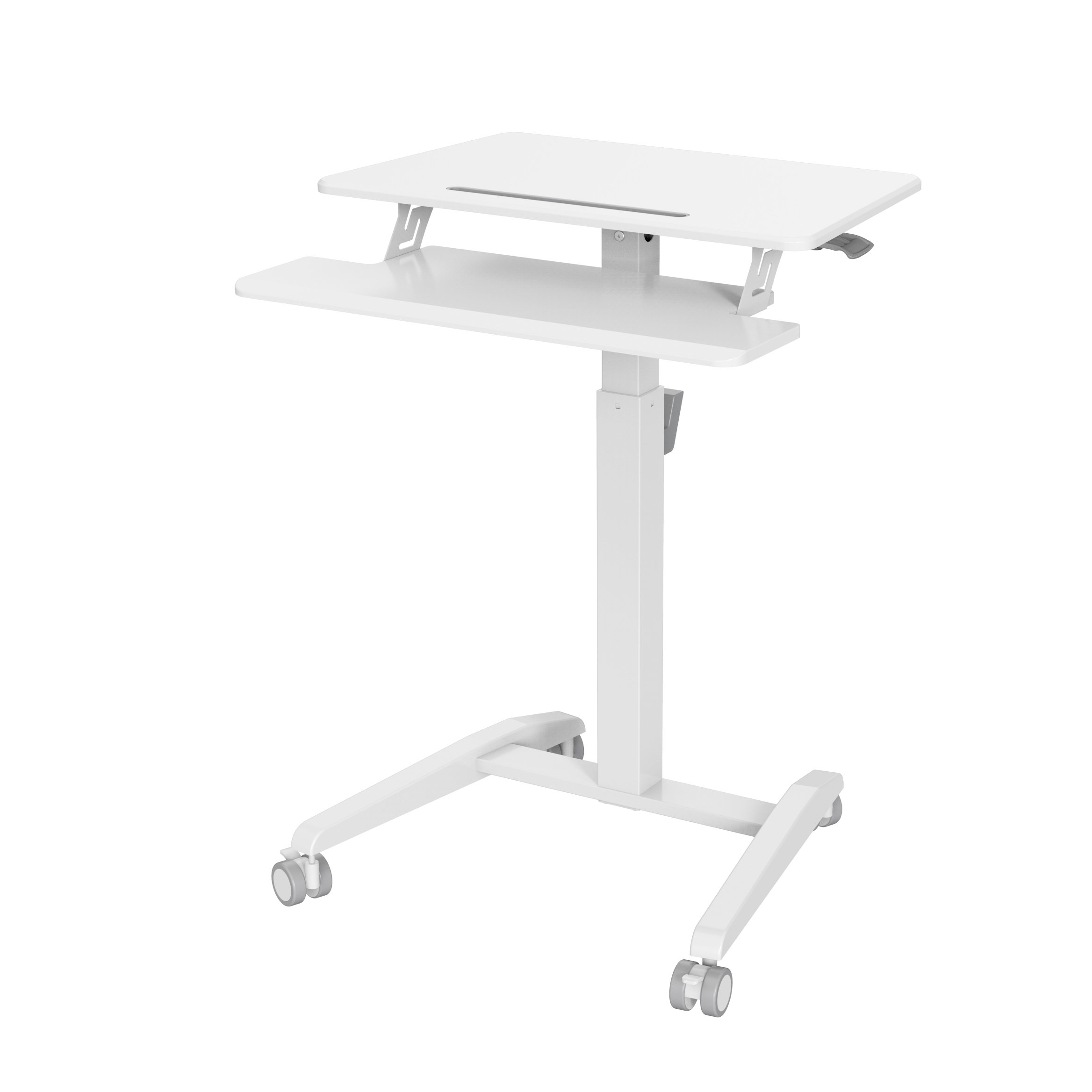 Pneumatic Height Adjustable Mobile Laptop Desk with Keyboard Tray & Hook  – V-MOUNTS VM-FDS112C