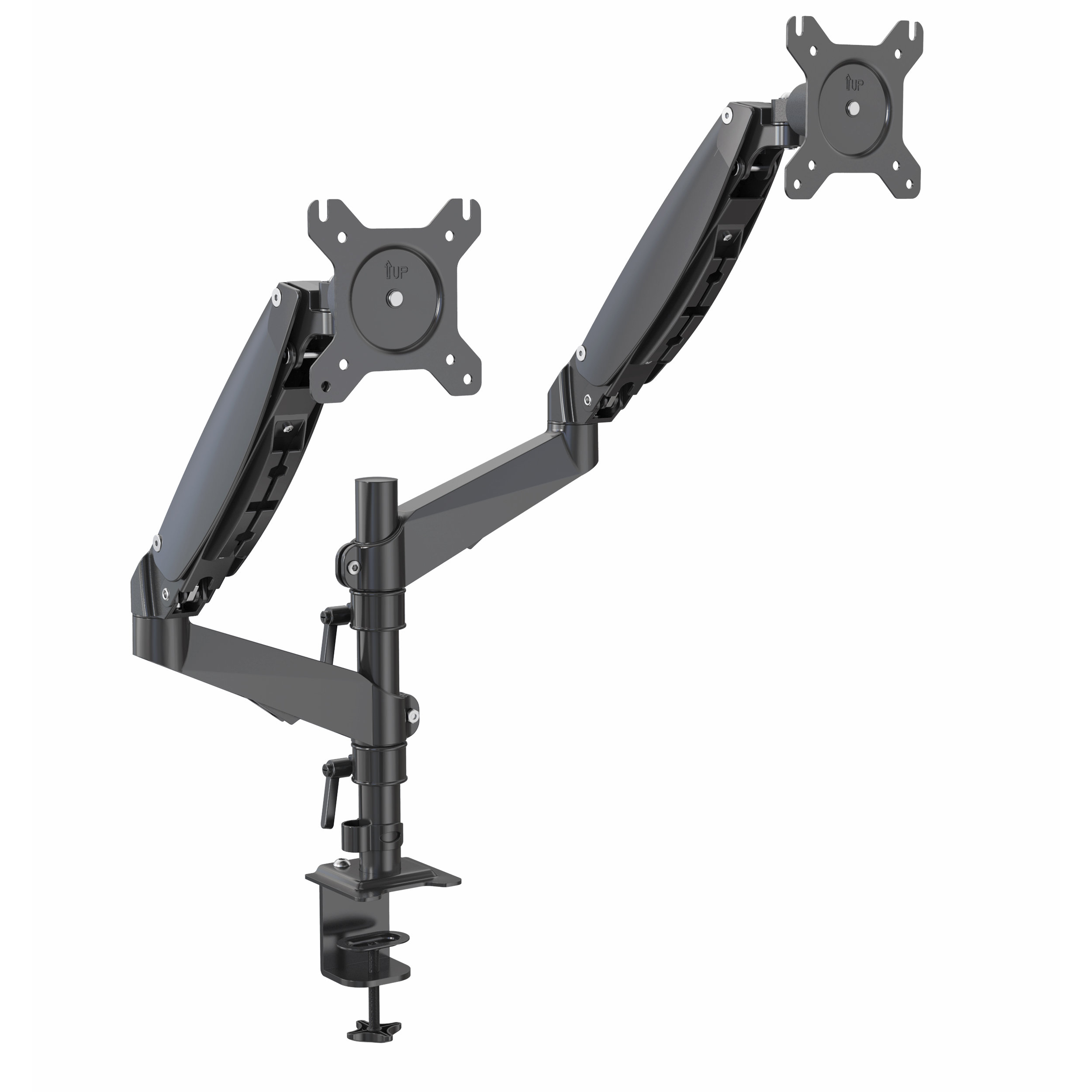 Premium Dual Gas Spring Monitor Arm with 90° Tilt for 15–32