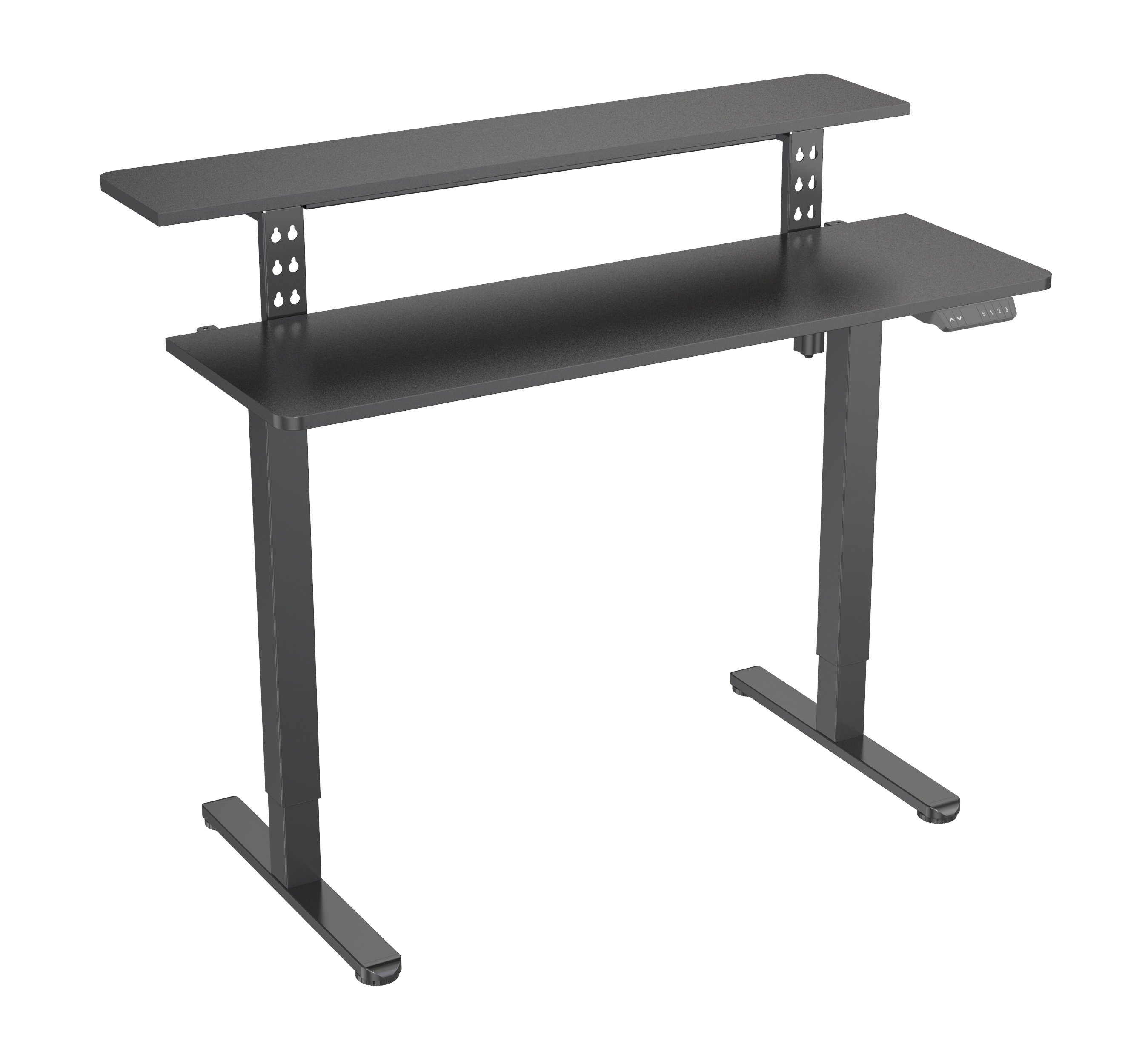 Dual Layer Height Adjustable Office Desk – V-MOUNTS JSD5-01-DS