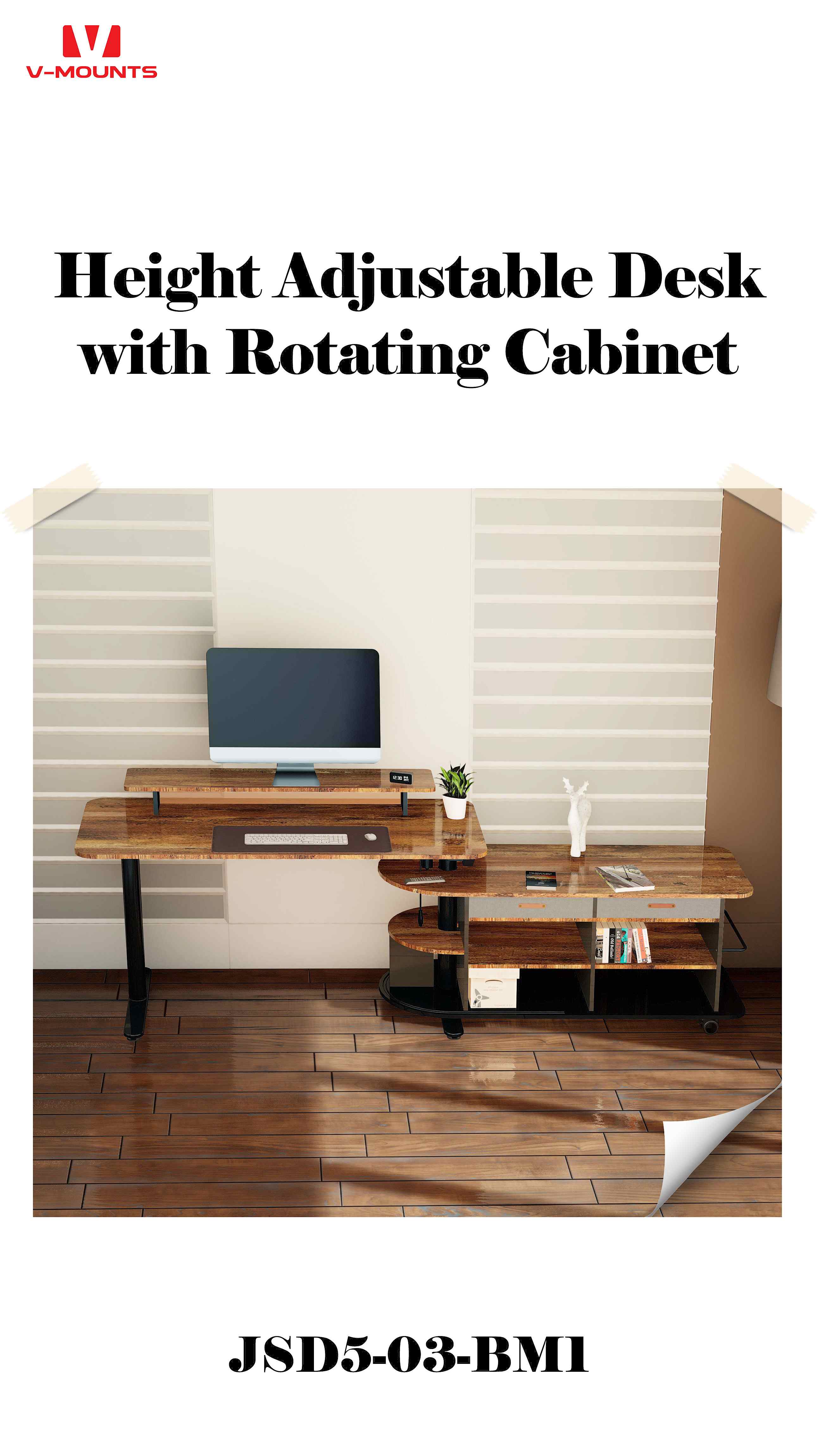 V-MOUNTS Electric Sit to Stand Desks JSD5-03-BM1
