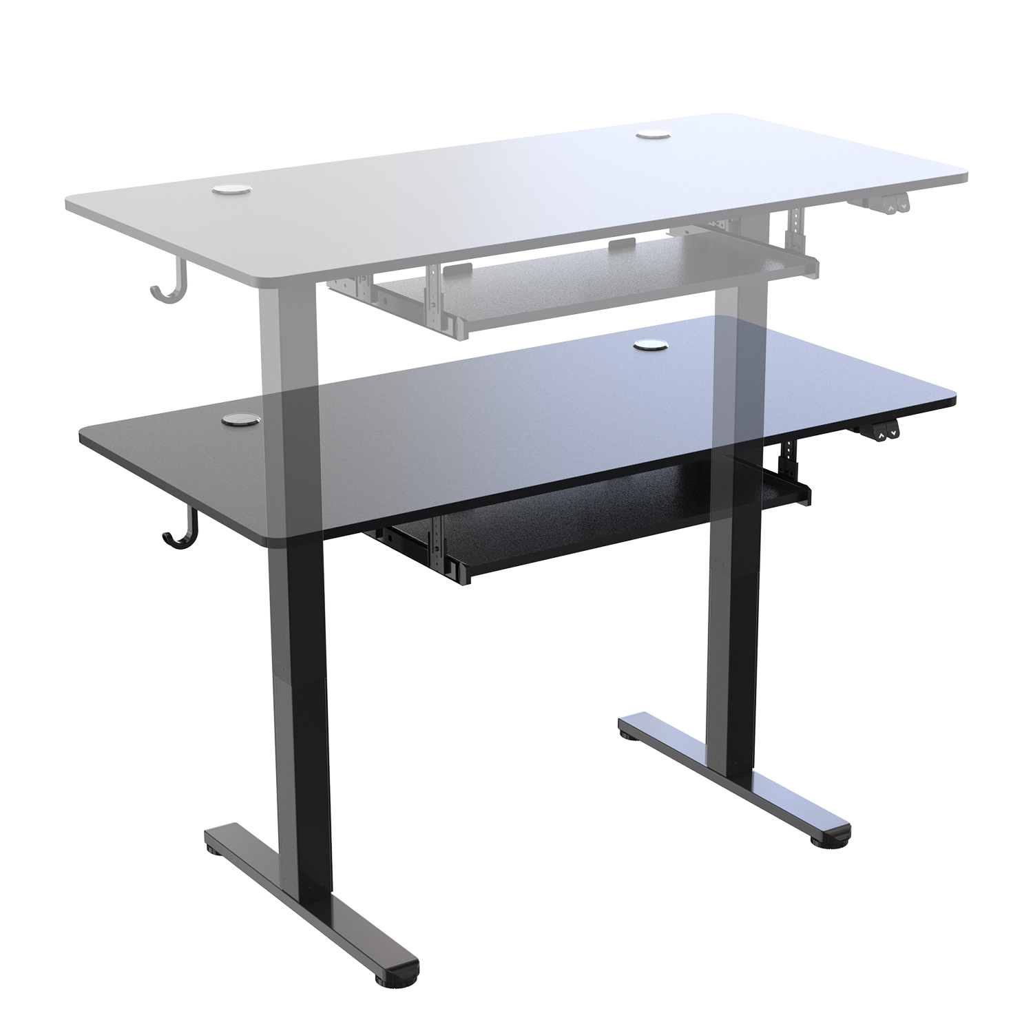 Electric Sit-Stand Desk with Pull-out Keyboard Tray – V-MOUNTS JSD5-01-2P-X