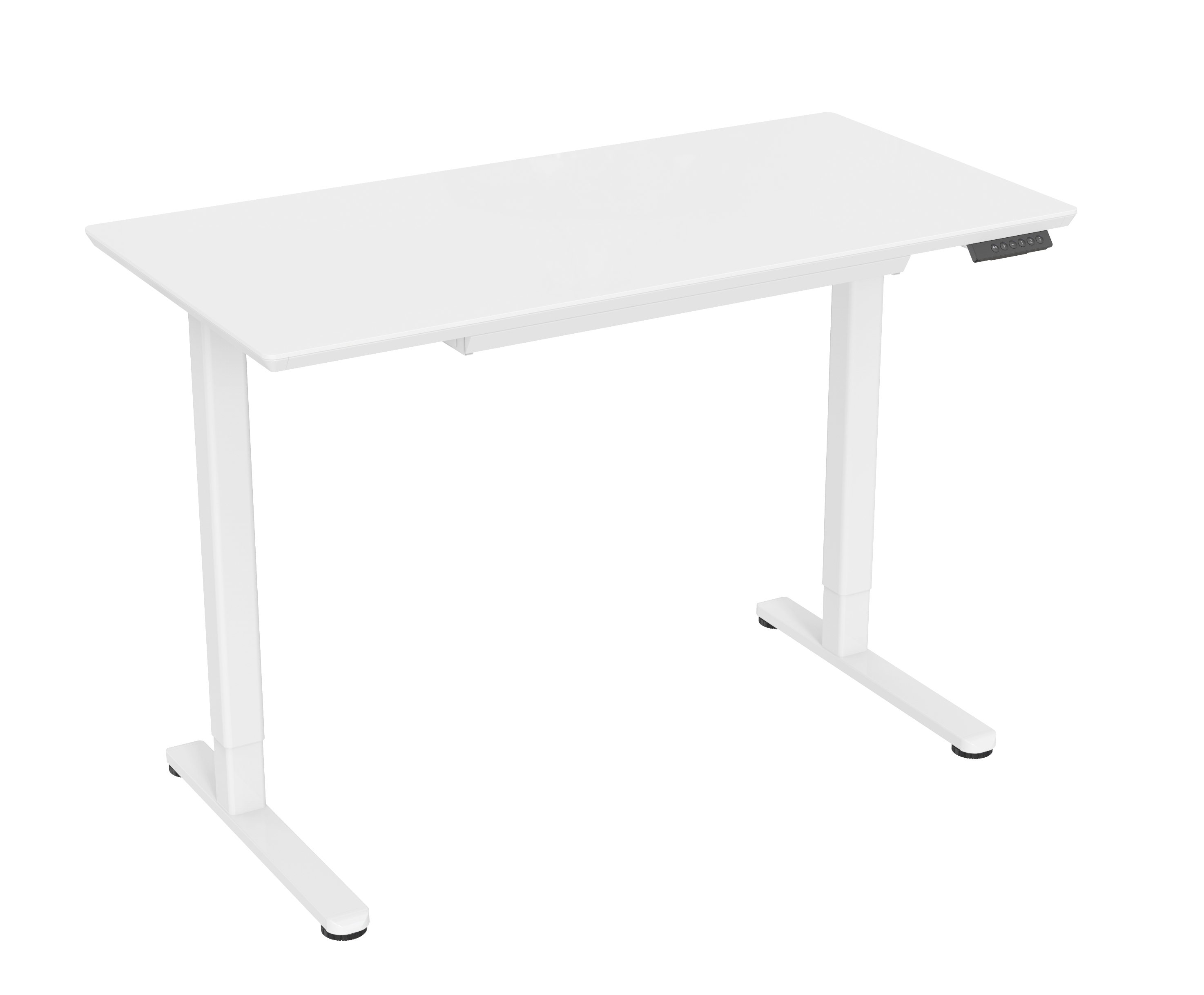 Modern Tempered Glass Electric Height Adjustable Desk | Smart Storage & Fast Charging V-MOUNTS JSD5-01-G5