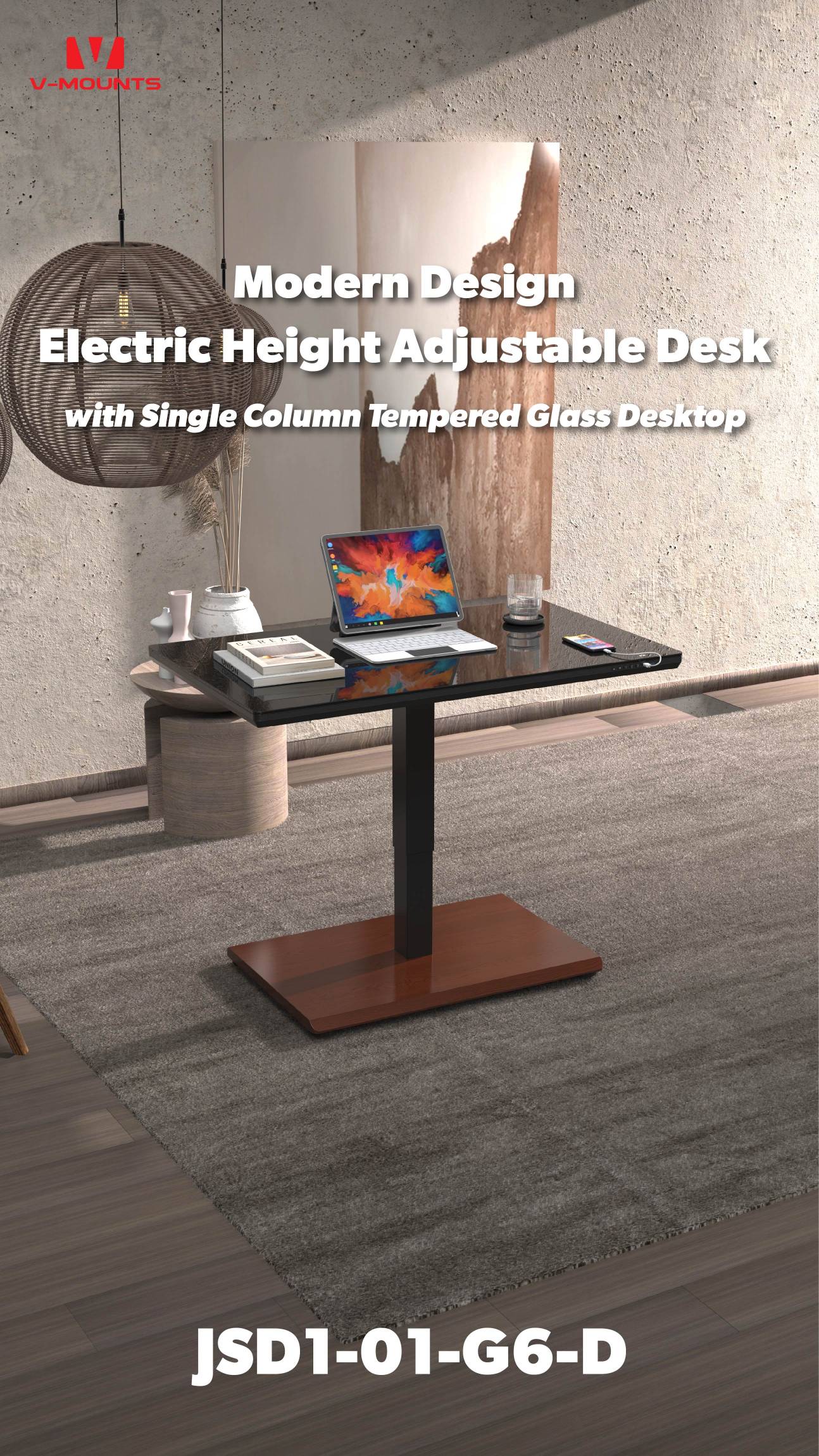 V-MOUNTS Electric Sit to Stand Desks JSD1-01-G6-D