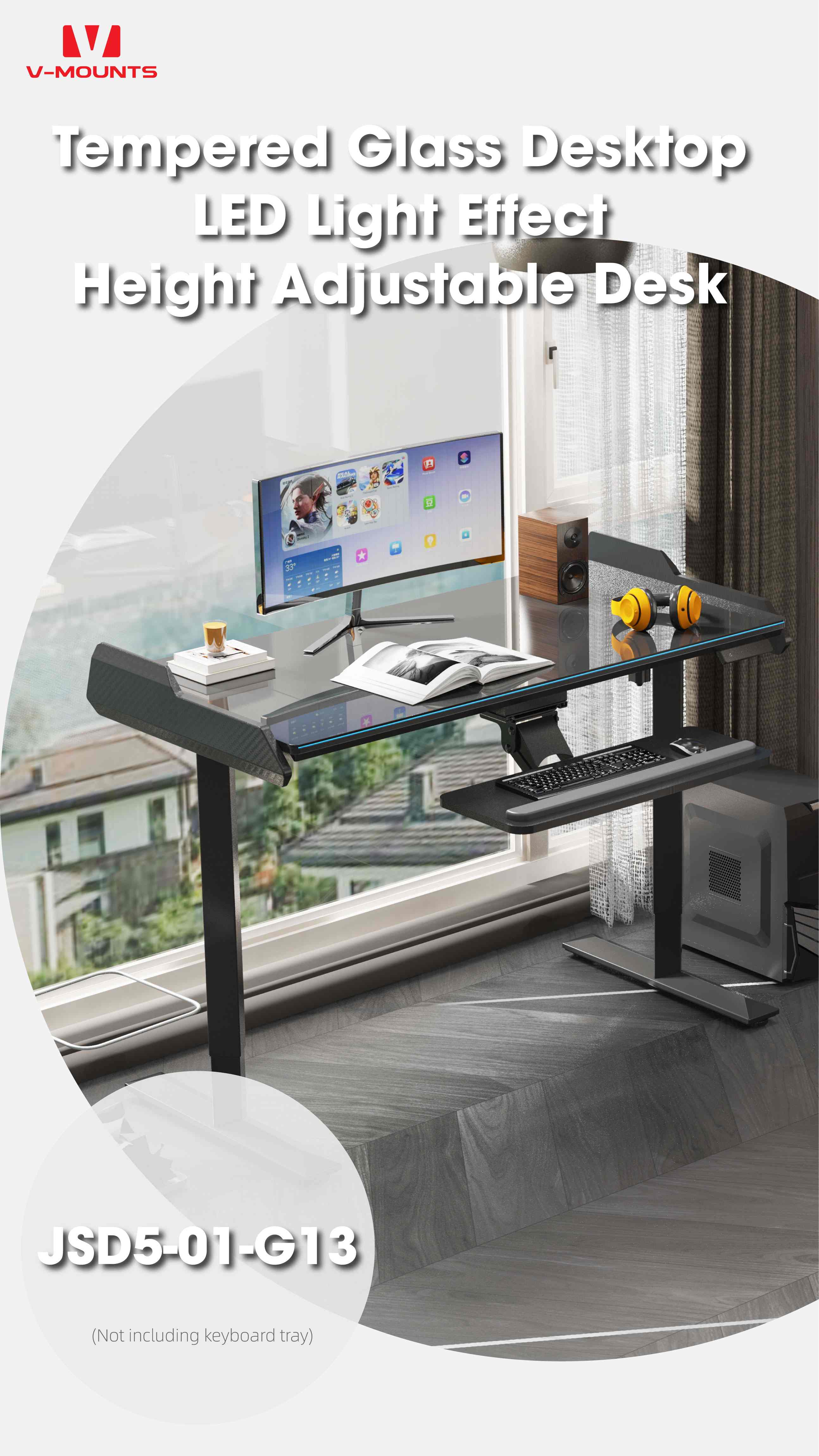 V-MOUNTS Electric Sit to Stand Desks JSD5-01-G13
