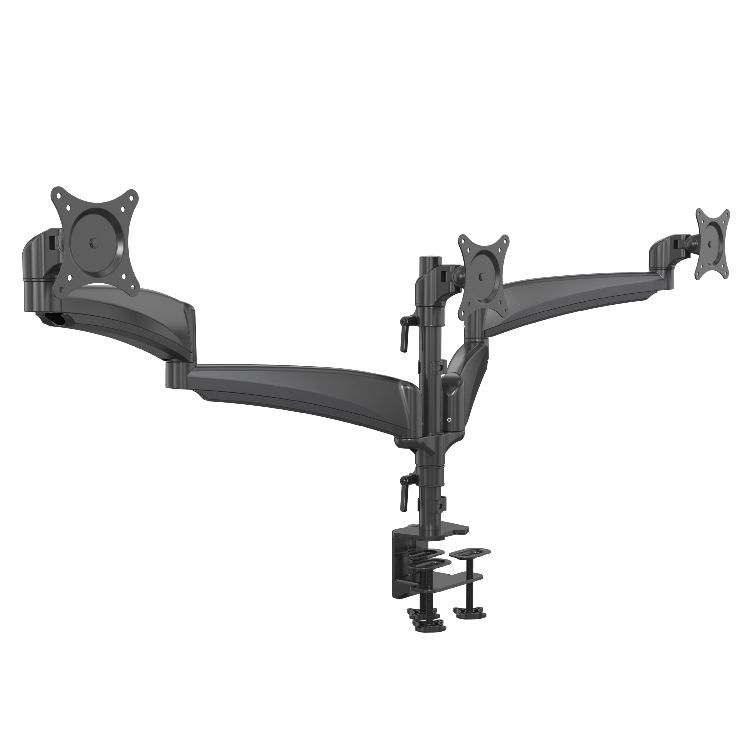 Triple Monitor Stand for 15–27 Inch Screens, Adjustable Desk Mount – V-MOUNTS VM-LDE134