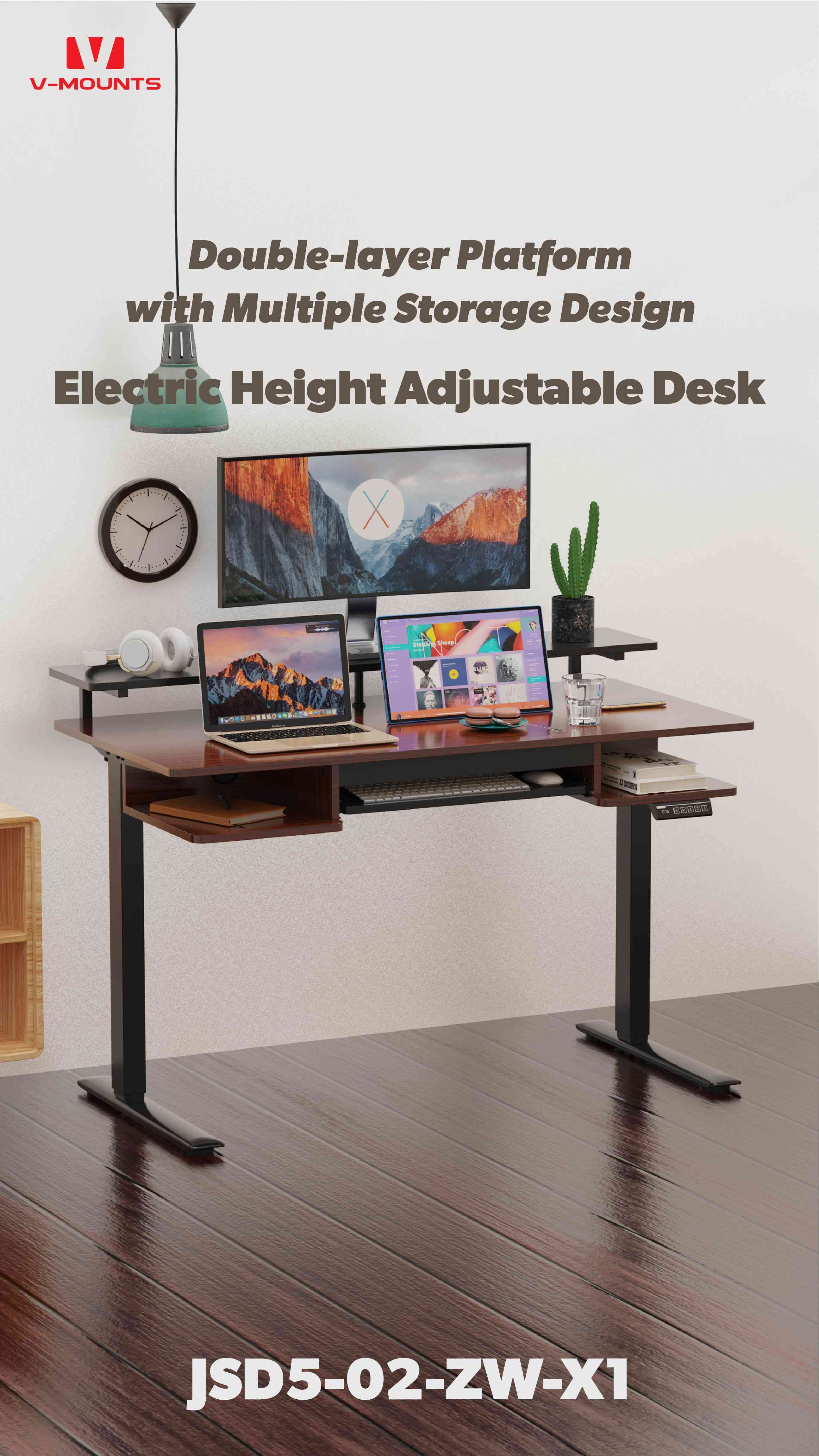 V-MOUNTS Electric Sit to Stand Desks JSD5-02-ZW-X1