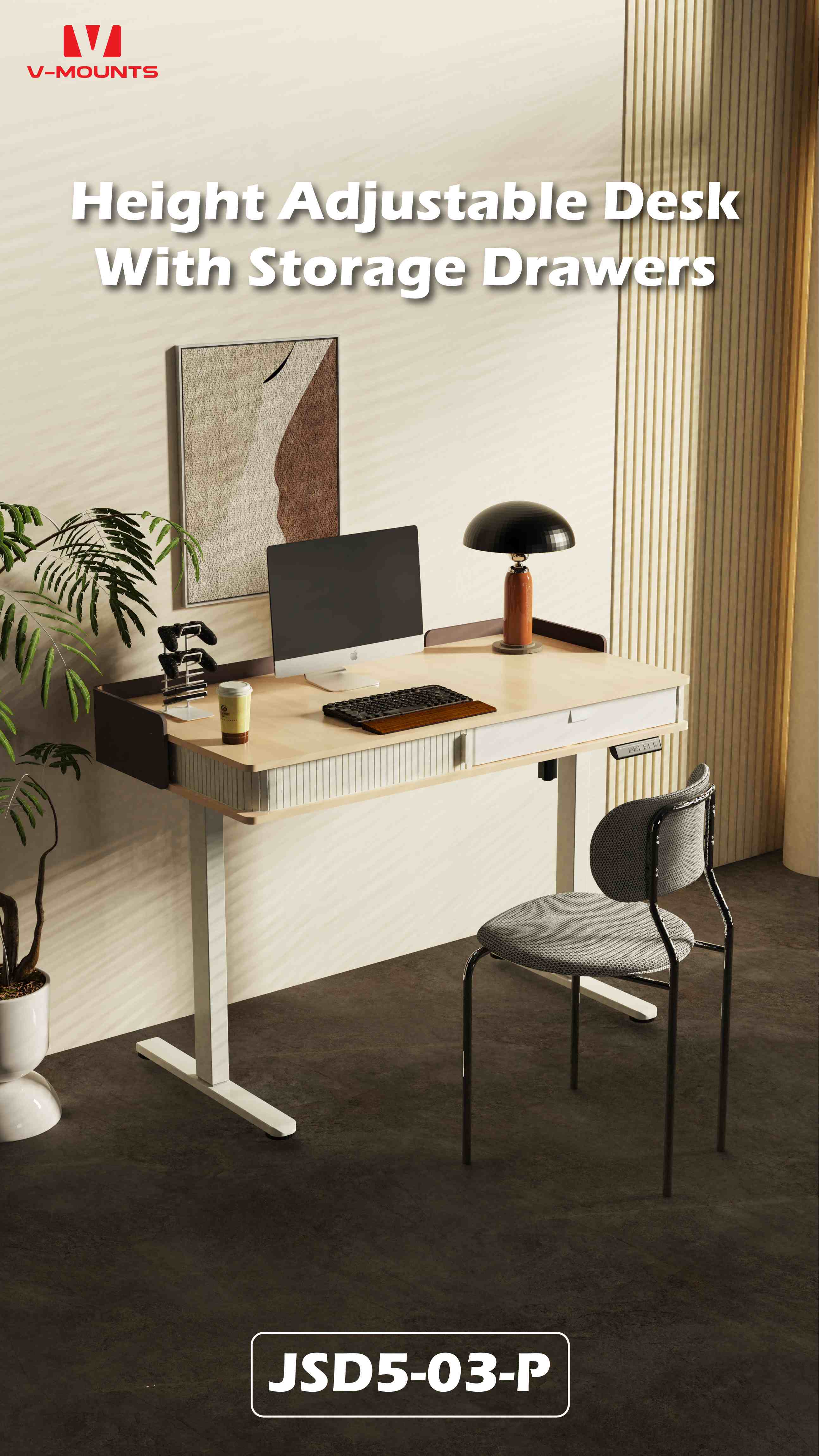 V-MOUNTS Electric Sit to Stand Desks JSD5-03-P
