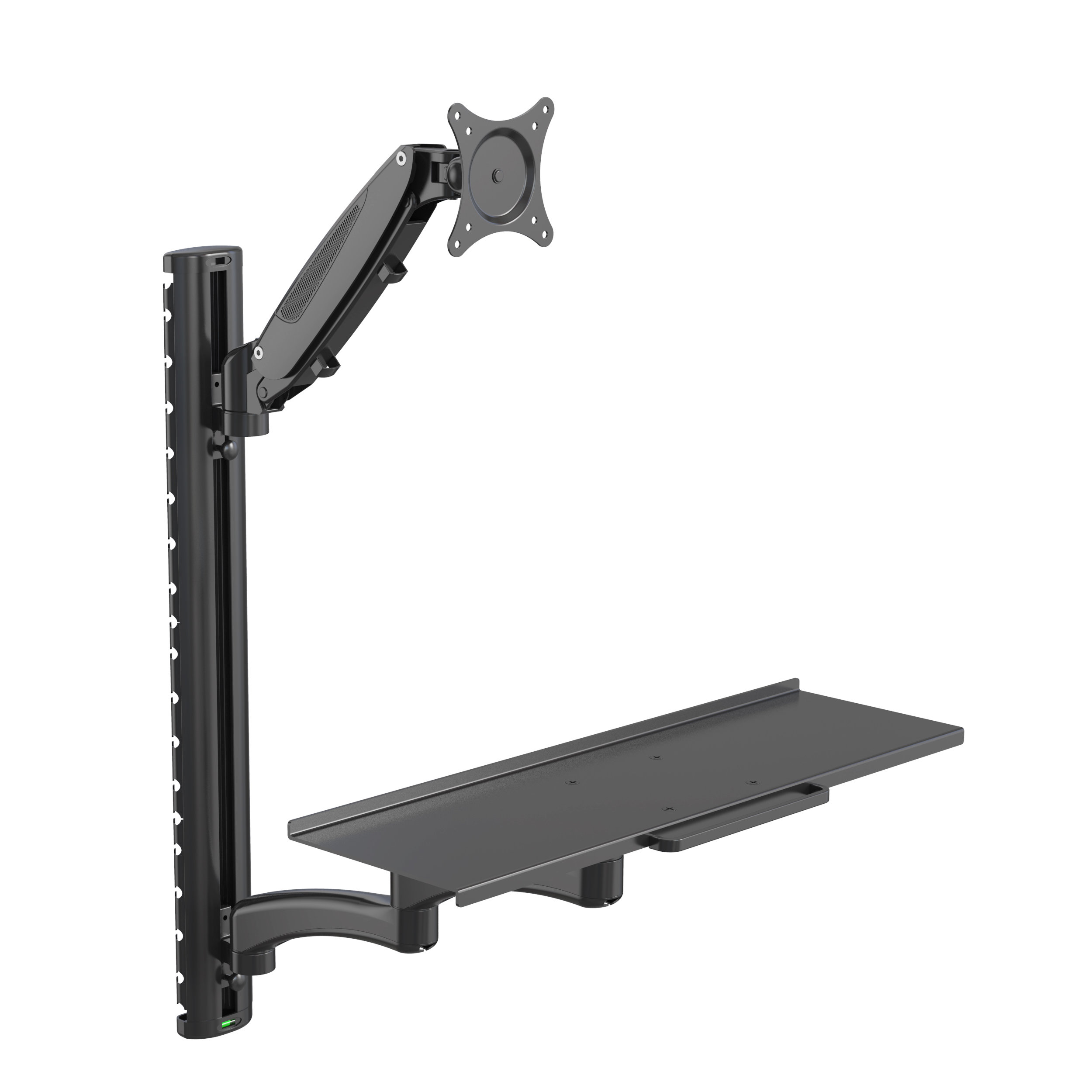 Adjustable Gas Spring Desktop Monitor Stand with Keyboard Tray – V-MOUNTS VM-WS02E