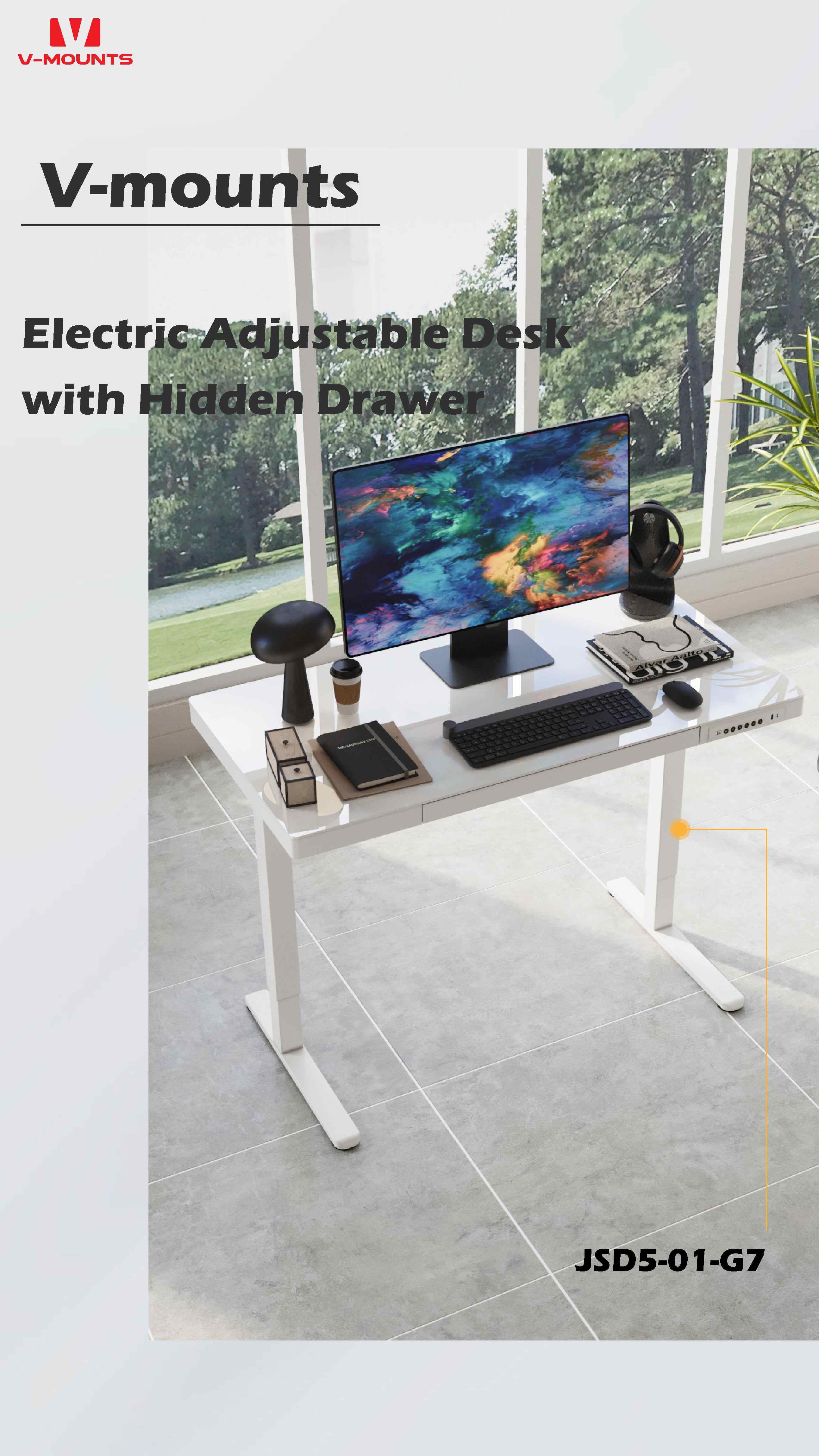 V-MOUNTS Electric Sit to Stand Desks JSD5-01-G7