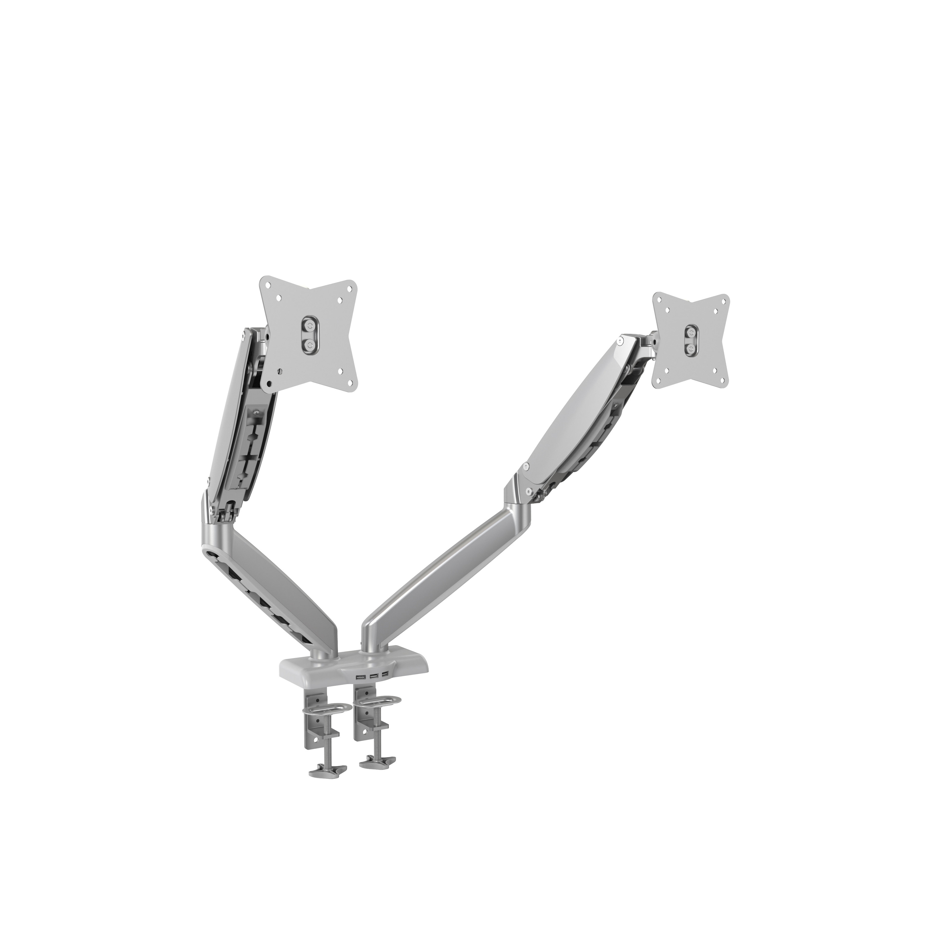 Dual Gas Spring Monitor Arm with USB 3.0 Ports for 15–32