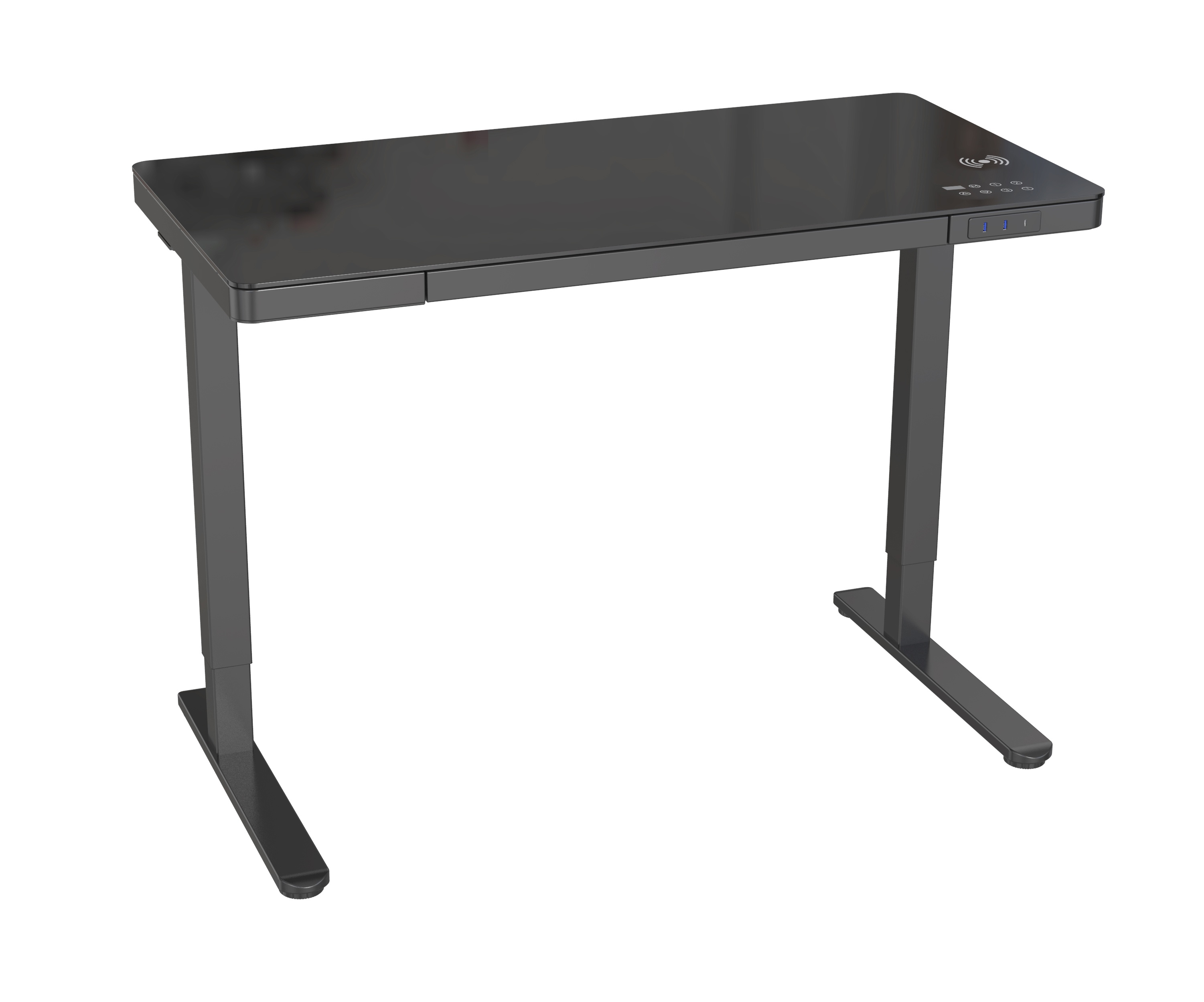 Smart Standing Desk with Wireless Charging & Tempered Glass Top V-MOUNTS JSD5-01-G2