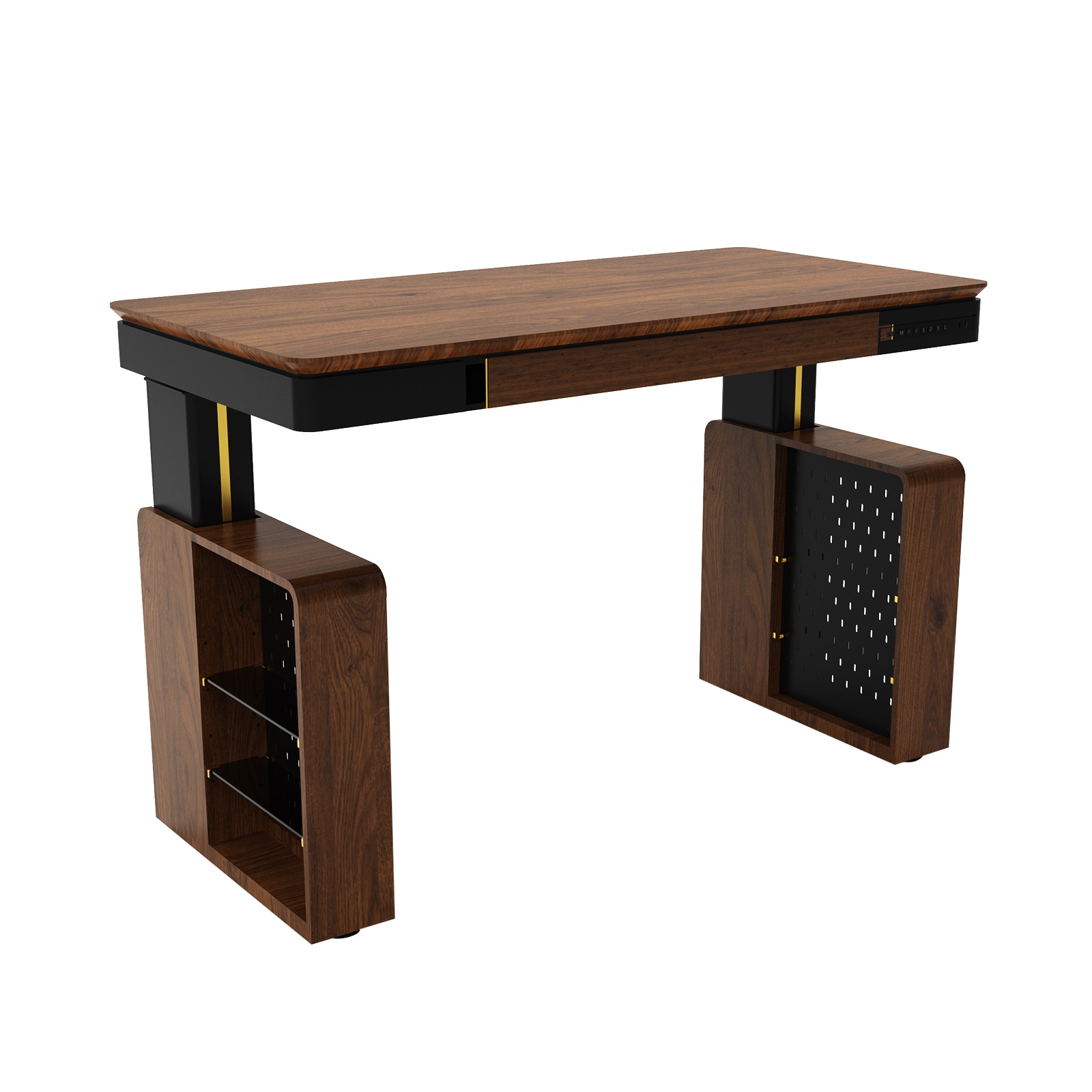 Dual Motor Commercial Sit-Stand Desk with LED Light & Leg Storage for Home V-MOUNTS JSD2-02-M2