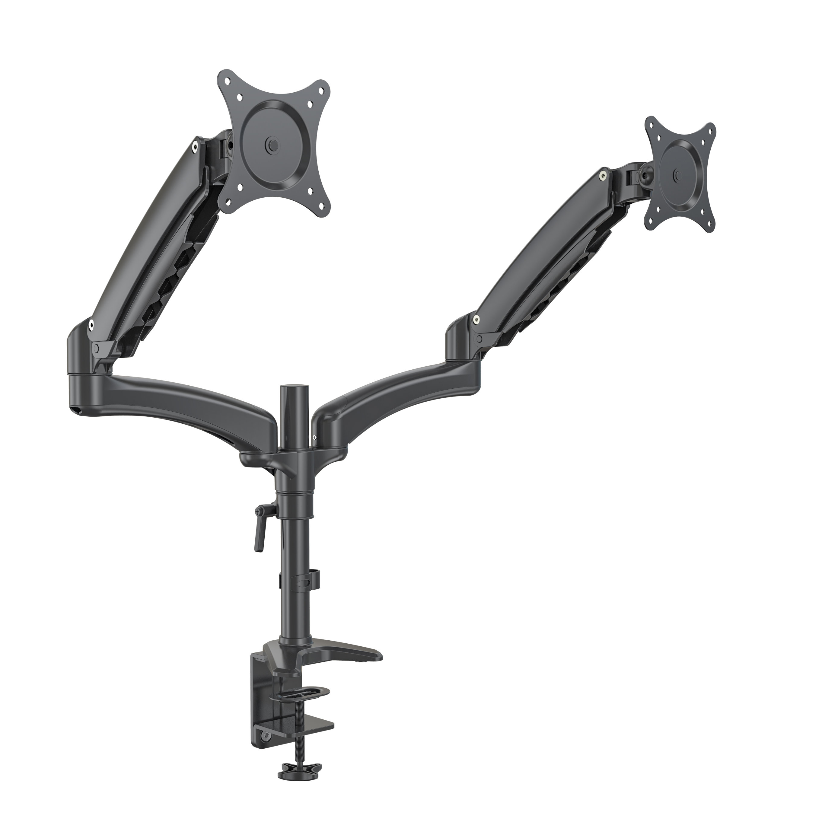 Gas Spring Dual Monitor Arm with Articulating Table Mount – V-MOUNTS VM-DS124D