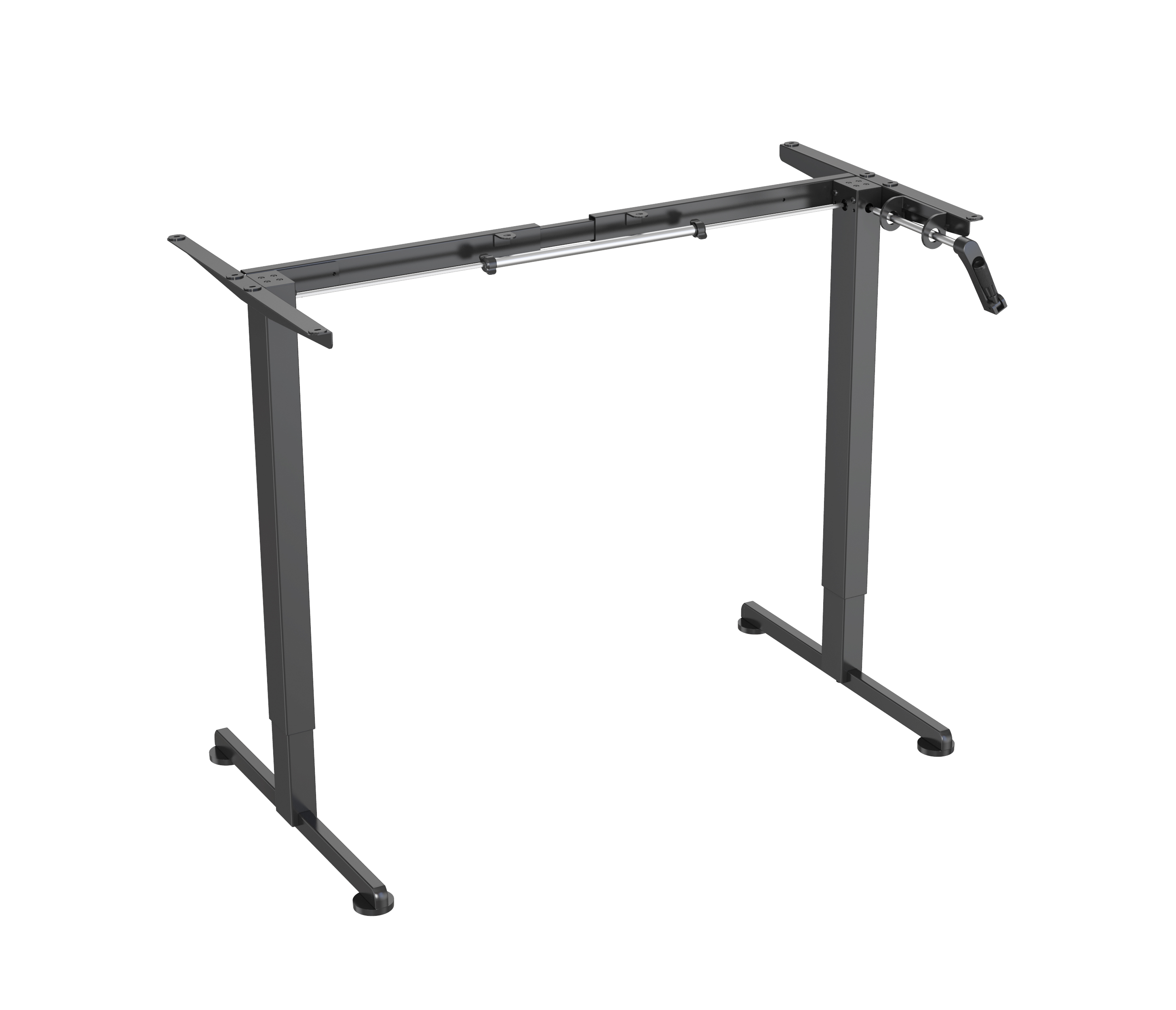 V-MOUNTS Manual Standing Desk Frame – Height Adjustable Crank Sit Stand Desk Base, No Power Needed, Home & Office Use