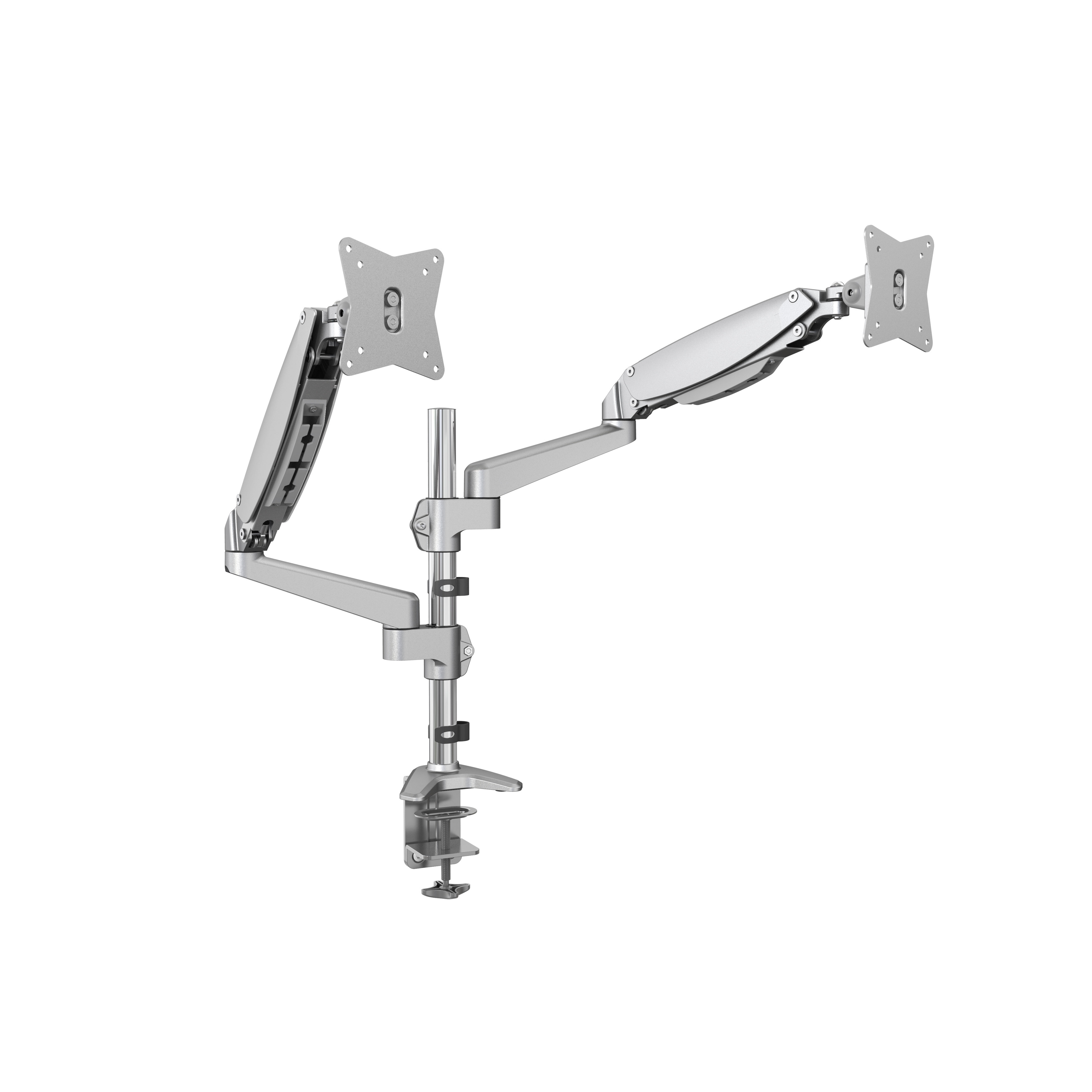Full Motion Gas Spring Dual Arm Monitor Stand for Two 32
