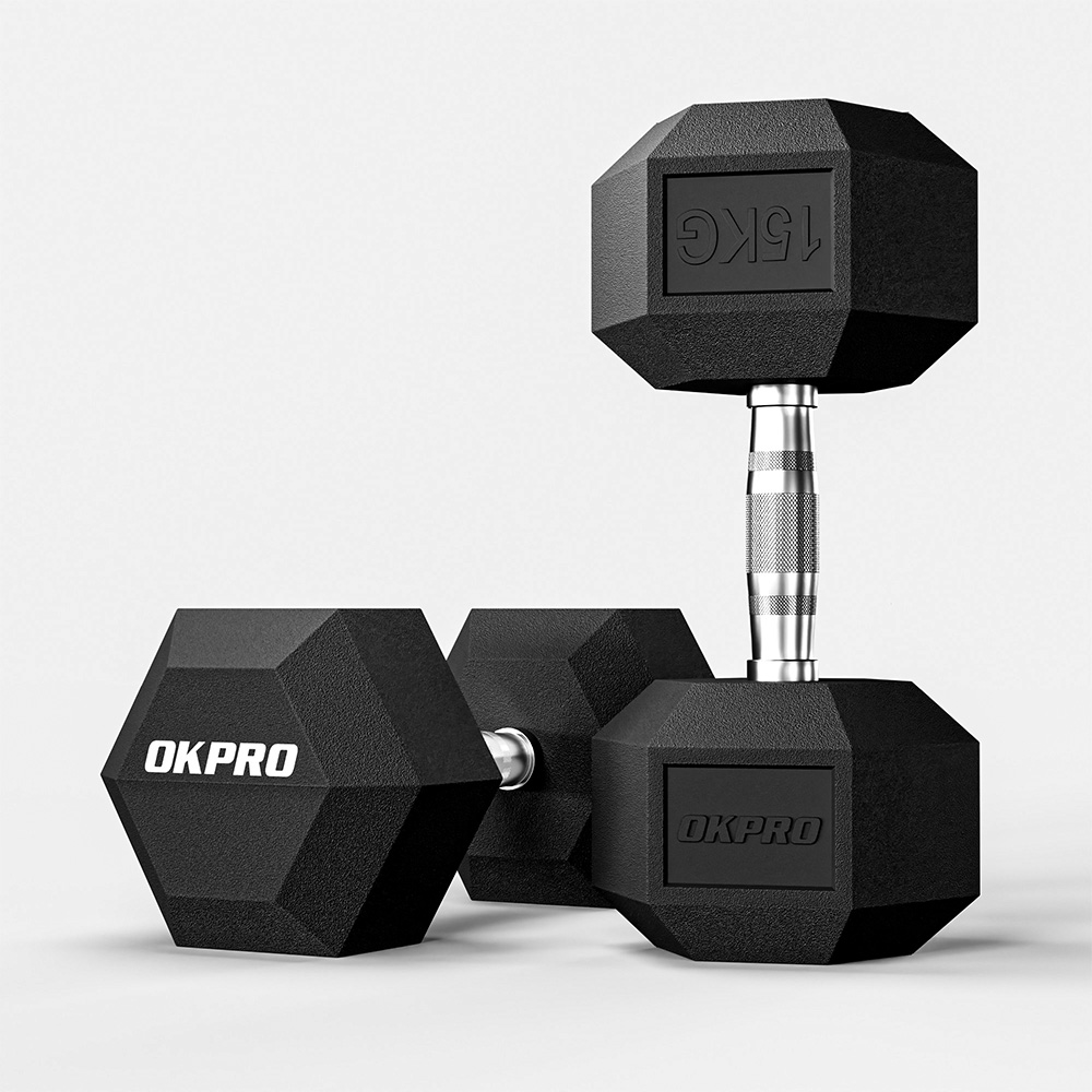 Hex Dumbbells Wholesale-Durable Rubber Coated Dumbbell Sets for Gyms