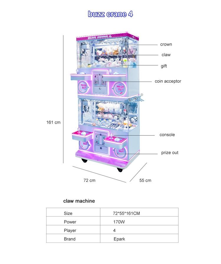 Mini Plush Toy Claw Crane Machine Crane Machine Claw Candy Claw Machine details