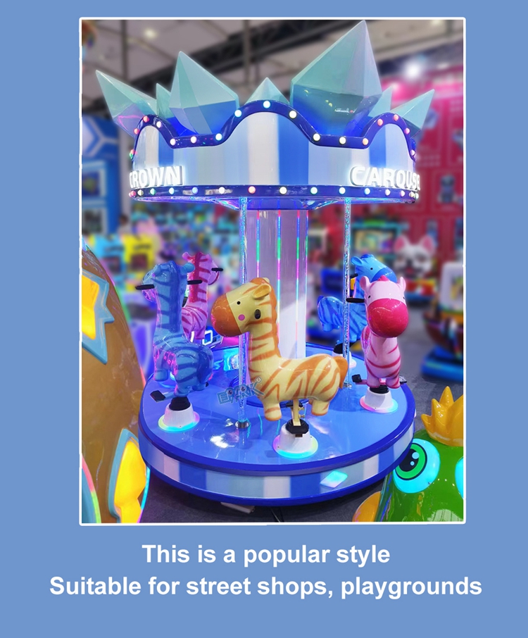 Coin Game Kids Ride Carousel 6 Players Merry Go Round Horse Swing Kids Riding Machine For Sale manufacture