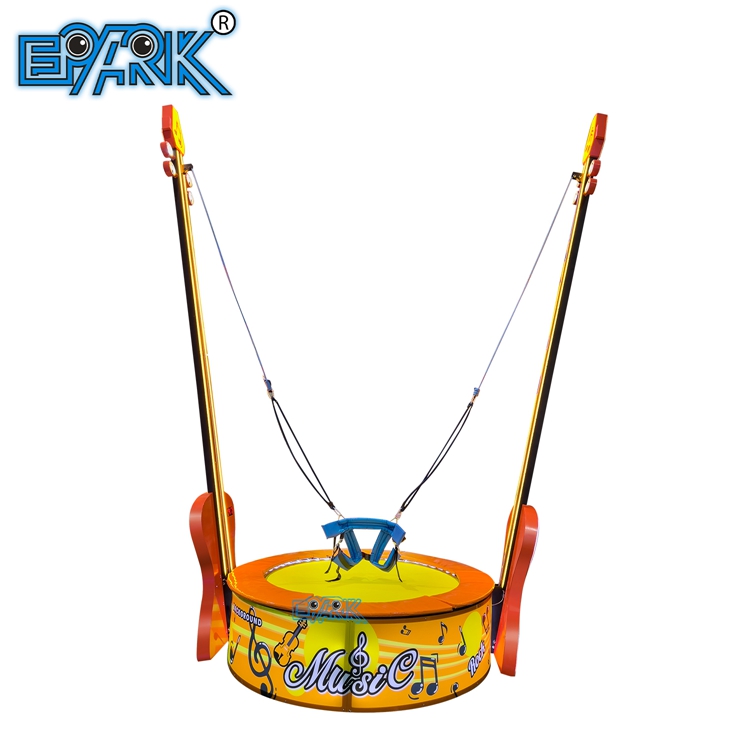 Popular Amusement Outdoor Rotating Trampoline Jumping Bungee Rides Entertainment Kids Square Violin Trampoline Rides