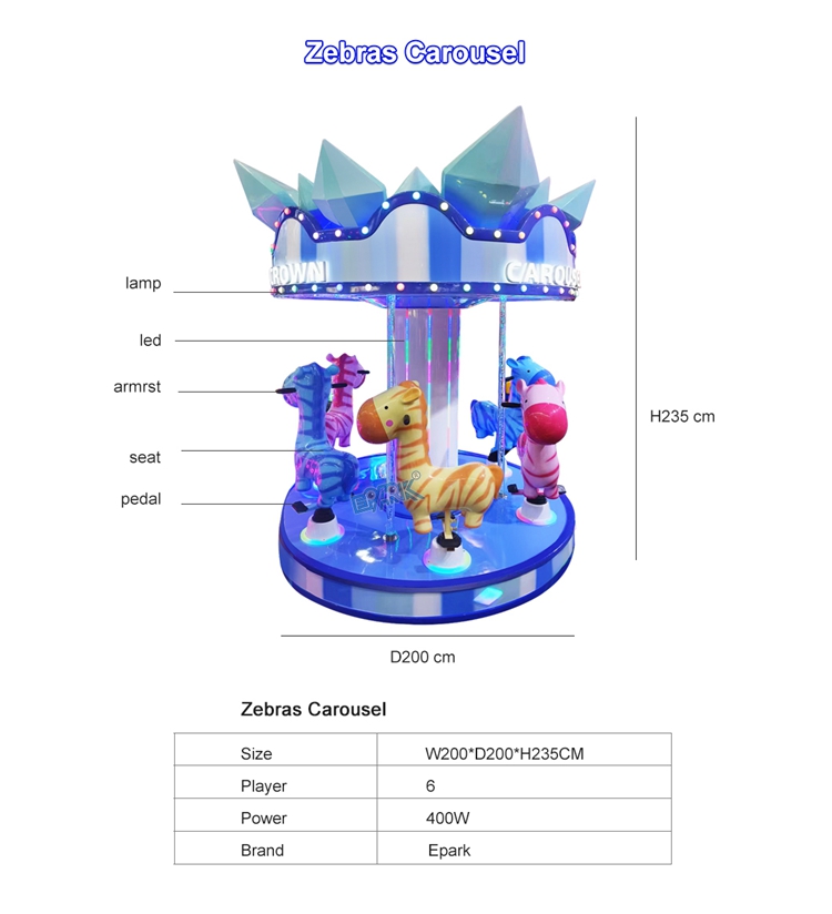 Coin Game Kids Ride Carousel 6 Players Merry Go Round Horse Swing Kids Riding Machine For Sale supplier