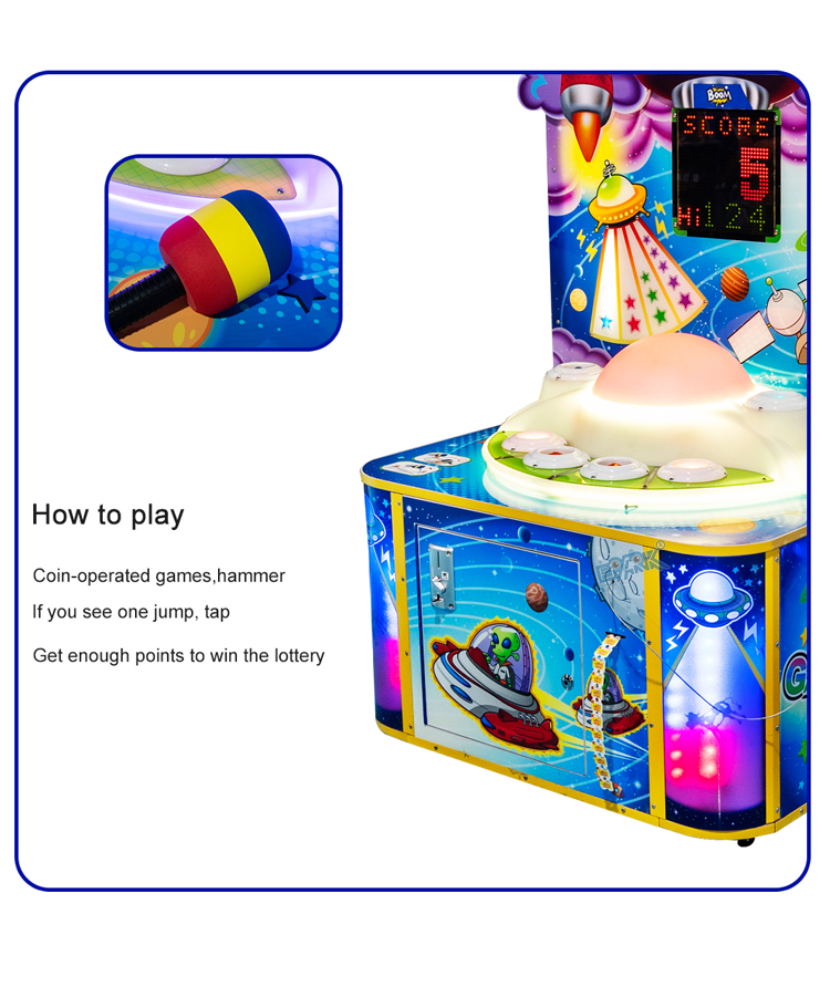 Coin-Operated Hammer Arcade Games Kids Hitting Hammer frog Whack A Mole Redemption Game Machine supplier