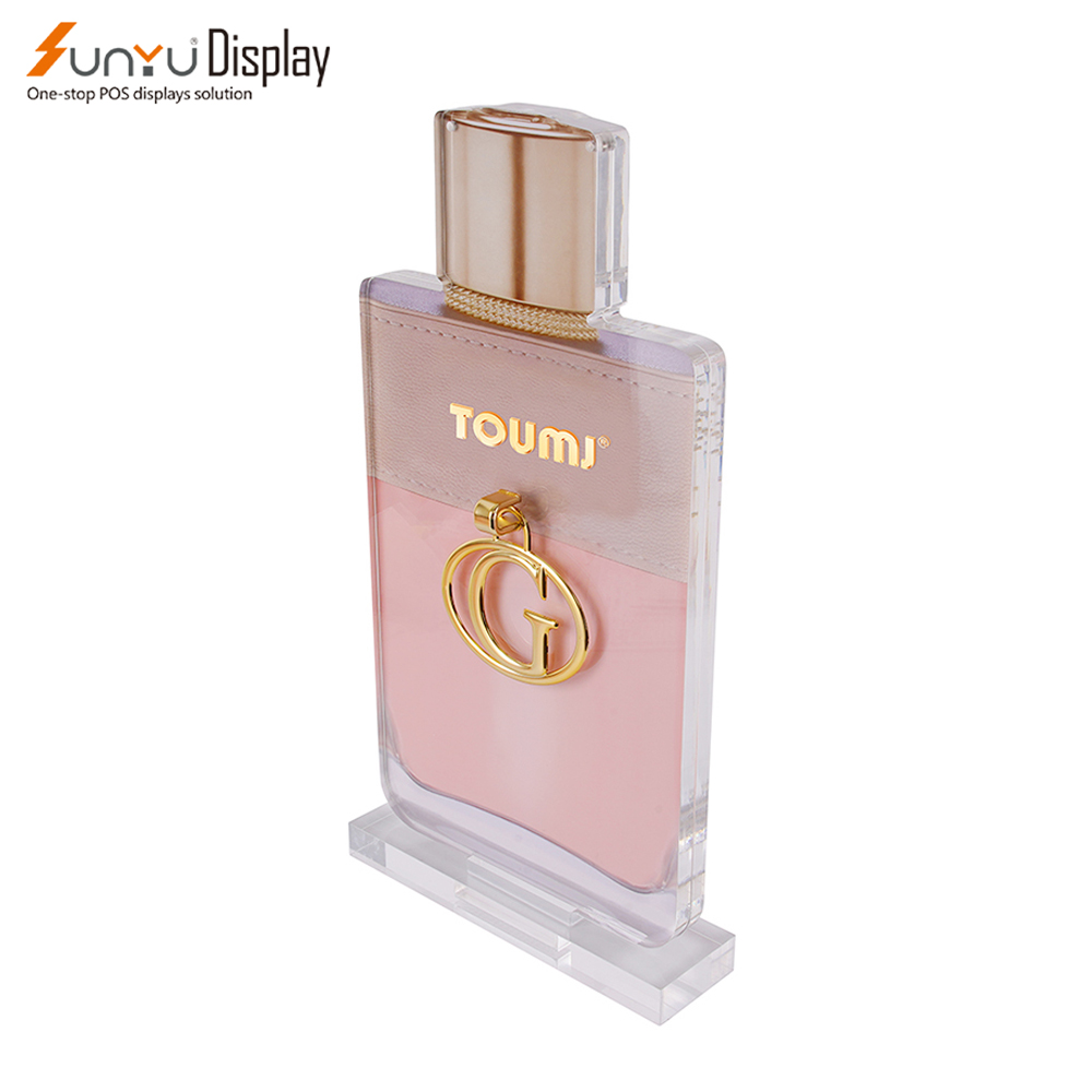 High Transparent Acrylic Imitation Perfume Bottle Display Stand