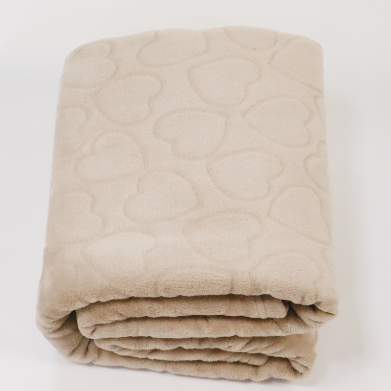 Champagne Heart Pattern Cutting Flannel Blanket