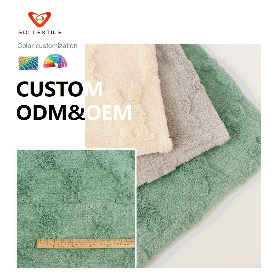 Manufacturer Supplies Single Side Jacquard Comfortable 100% Polyester Plush Blankets Home Textiles and Thermal Insulation Fabric
