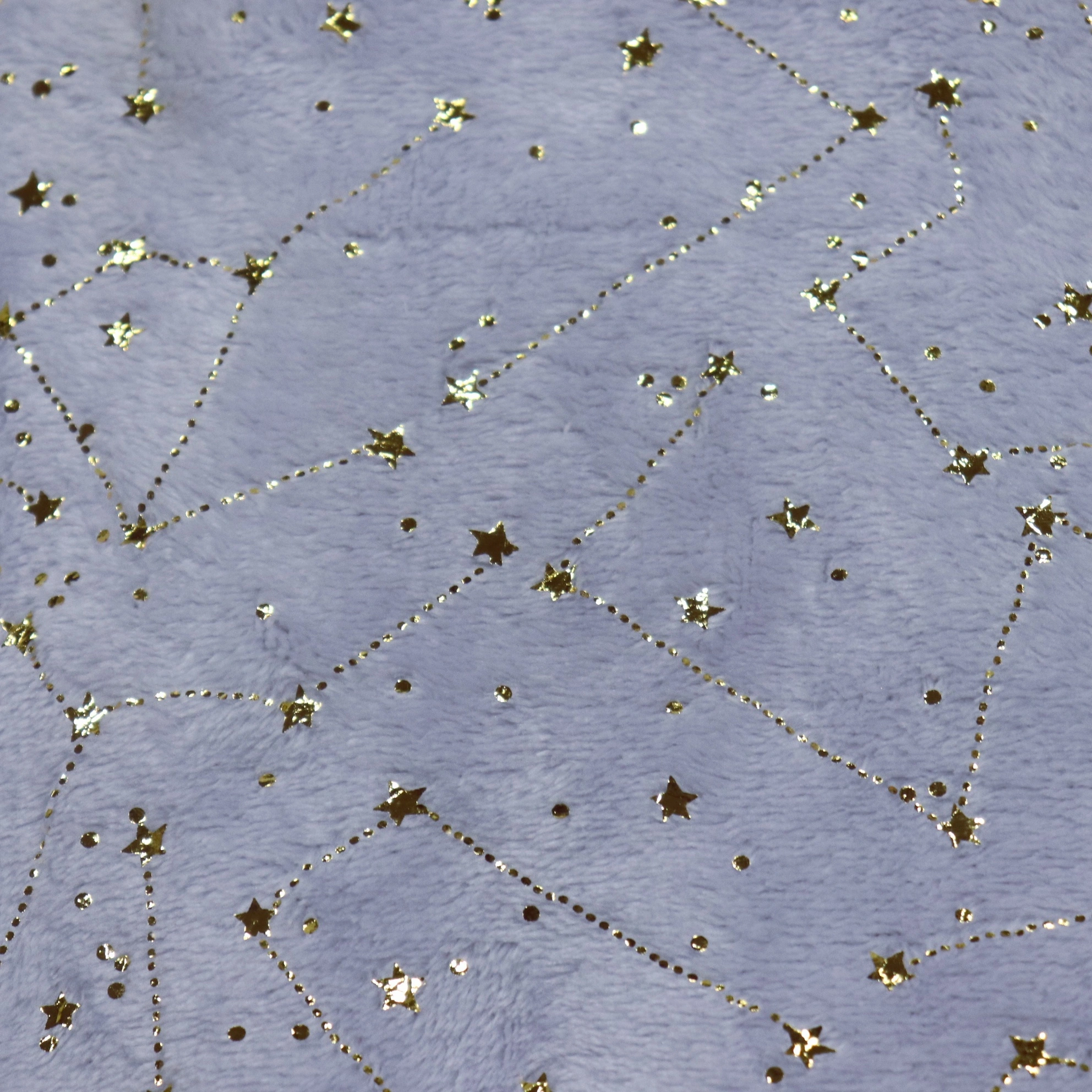 Foil Flannel Fabric Print Shooting Star Design