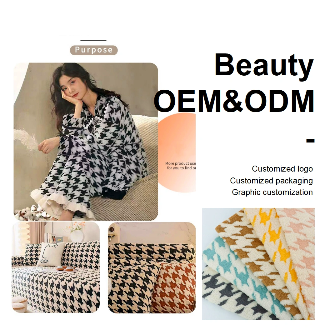 Customized Color Fuzzy Fluffy Warm Lightweight 100% Polyester Knit Jacquard Sherpa Fleece Fabric for Sofa Blanket Cushion Case