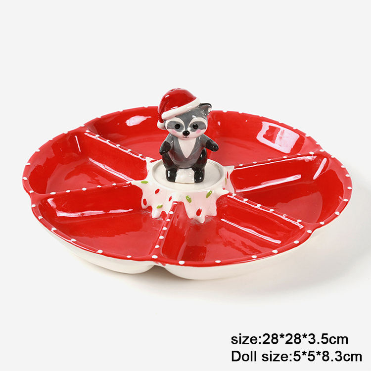 محبوب ڈیزائن کریسمس ڈیکوریشن کریسمس سیرامک کمپوئیٹ دنر پلیٹ کریسمس کے لیے گھر کو سجاؤ