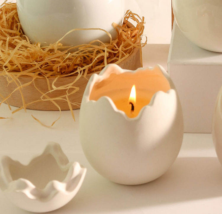 Egg Shaped Candle Ceramic Containers Candle Containers Empty Cup Decorative Jar Ideal Gifts Ceramic Holders for Easter