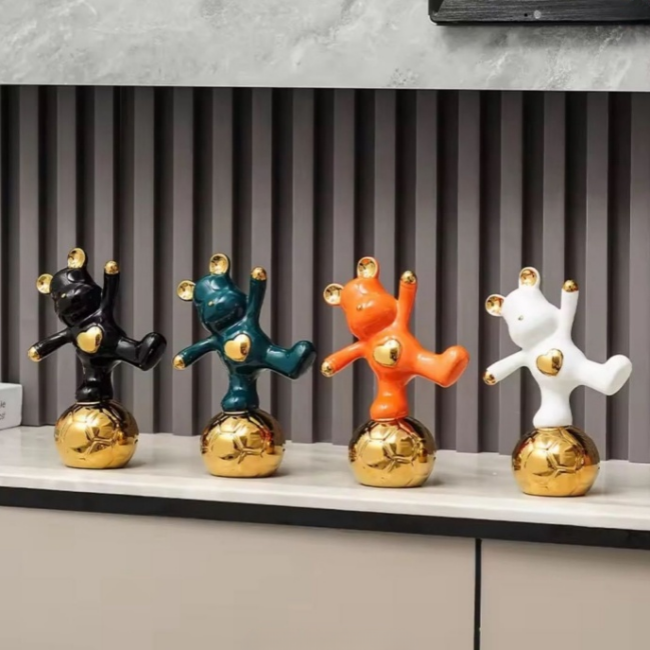 Креативная Керамика и Эмаль Интерьерный декор Ручная работа Подарки, Жестокий Футбольный Мишка Декоративные Орнаменты