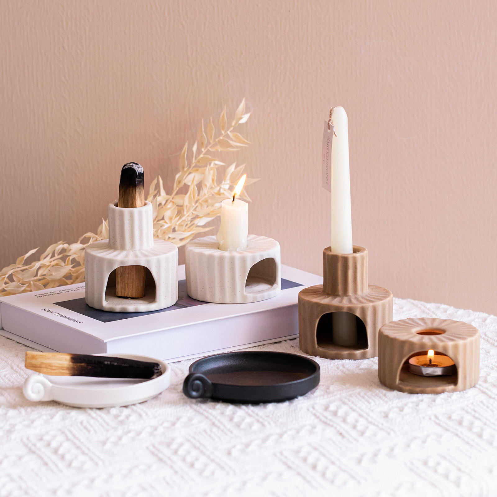 Στυλ INS Κεραμικός Αναπτήρας Λιβανιού Διαχυτής Ξύλου Σανδαλιού Κωνικής Μορφής Περουβιανό Ιερό Ξύλο Πισέτα Αρχαίου Τύπου Αρωματικό Φθινόπωρο