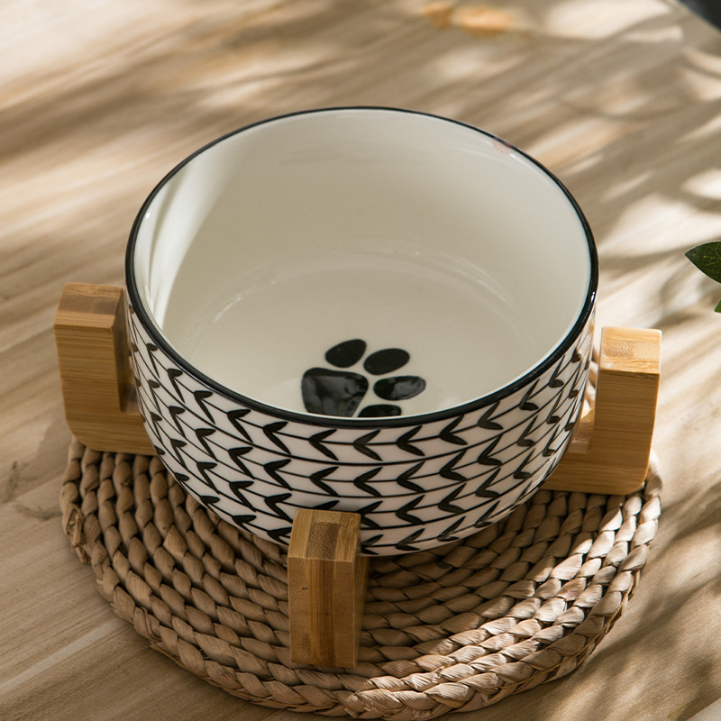 Kreatív Dizájnú InStyle Egyedi Logós Kerámia Háziállat Étkezőkészlet Állvánnyal