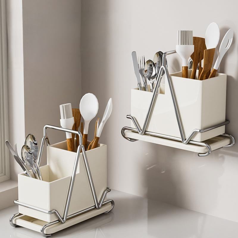Factory Price Home Kitchen White Chopsticks Knife Fork Spoon Ceramic Storage Holder Kitchen Utensil Cutlery Holder
