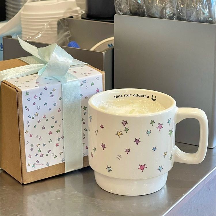 اصلي رنگ ستاروں کی سرامیک چашہ خانہ باشندگان کلاسی ڈیزائن کا عرصہ تجارتی عطا گفتار پانی بیر کافی ملکٹ لڑکیوں کی صبح کی چاشہ عطا گفتار بوکس