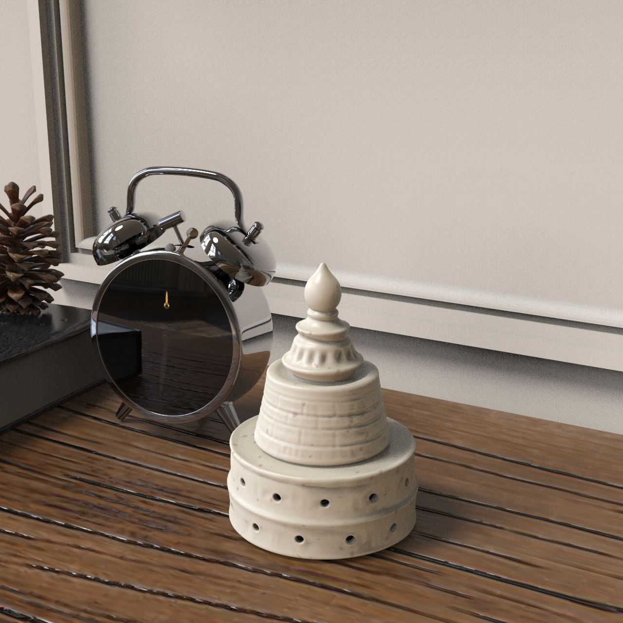 Özel Üretim Beyaz Keramik Kürüt Yakıcı ve Mum Aleti Ev Dekorasyonu İç ve Dış Kullanım için Kule Şeklinde Aromatik Kullanıma Elverişli