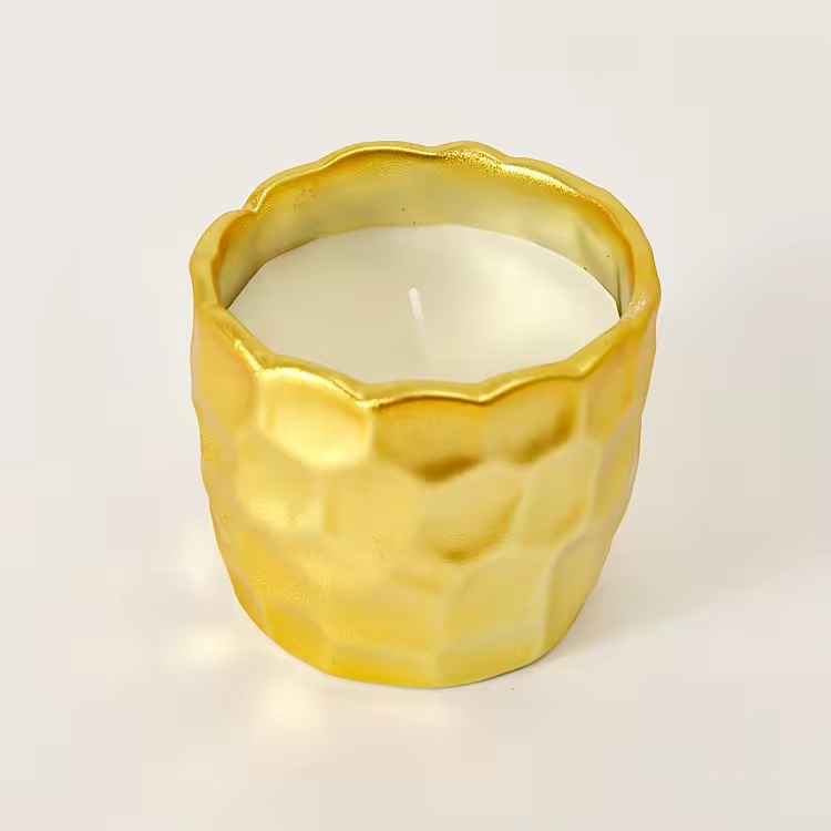 لگژری گھر کی سجاوٹ کے لیے سرامیک موم بتی ہولڈر، موم کے لیے سونے، سیاہ، سفید، چاندی کا خالی بوتل