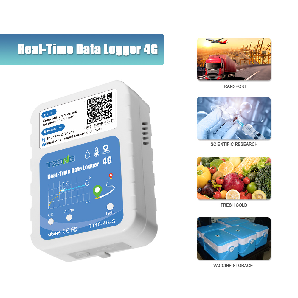 TZONE 4G Real Time Temperature Humidity Data Logger GPS GSM Tracker With Real-time Tracking details