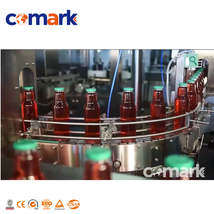 závod na automatické plnění skleněných lahví o výkonu 6000BPH