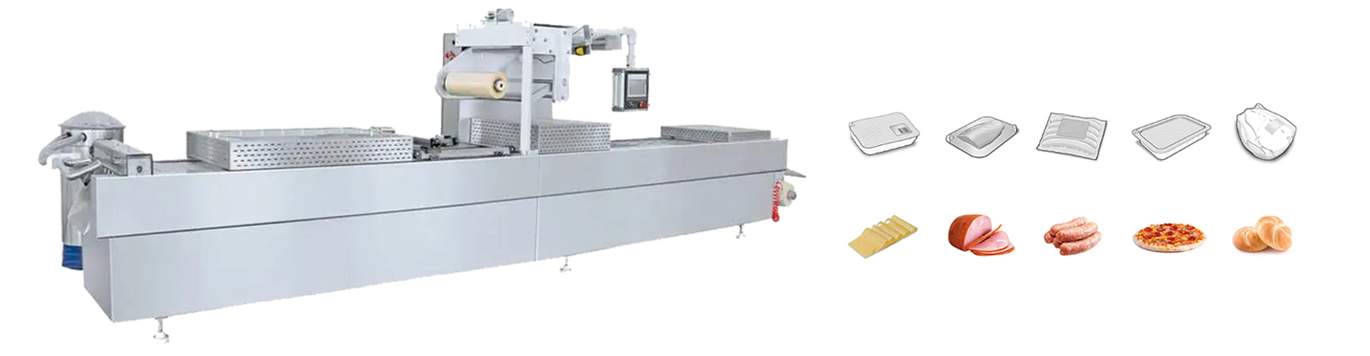 fully automatic thermoforming meat aquatic fish vegetables nuts vacuum packing machine-0