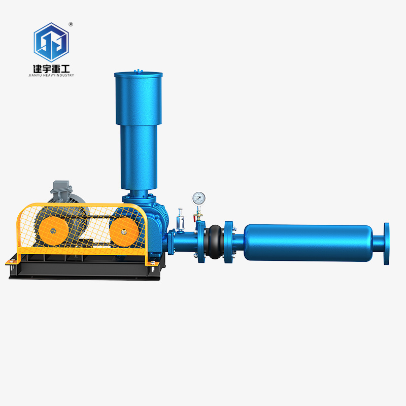 เครื่องเป่ารูทส์สามใบสำหรับลำเลียงลมช่วยเร่งการปล่อยก๊าซไอเสีย