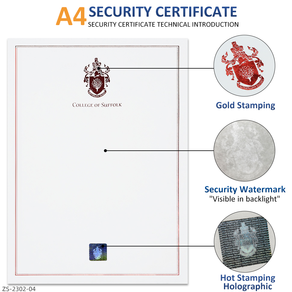 נייר ביטחון אישי 8.5x11 אינץ' 100 גרם/מ