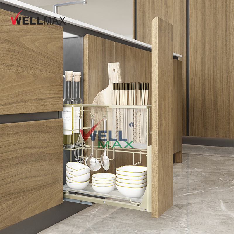 WELLMAX کابینٹ کے لئے نکل آؤٹ مصالحہ ریک پر اثقالی موسمیات کا منظم کنندہ